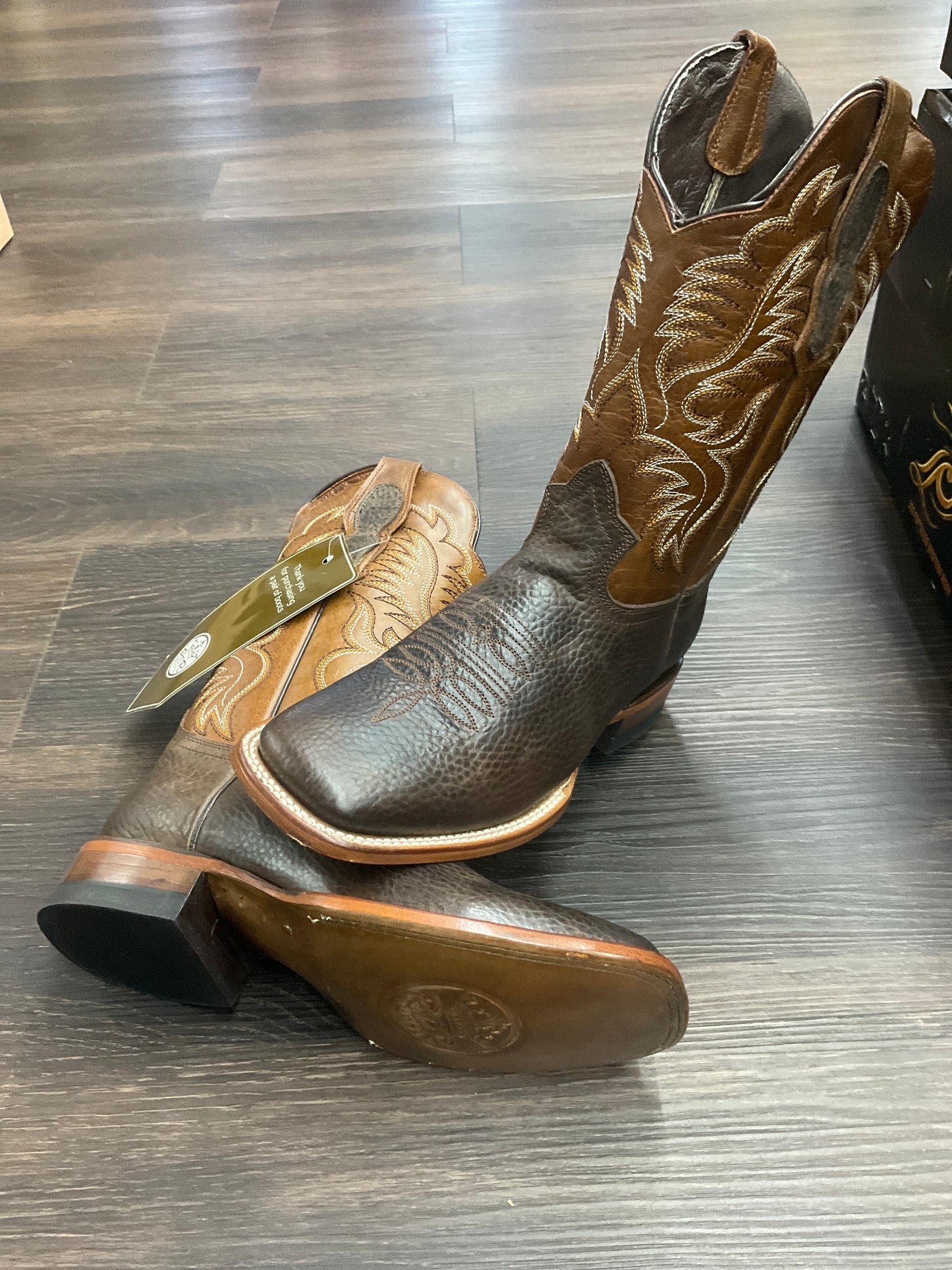 RDR men boots dark brown leather Pro-rodeo