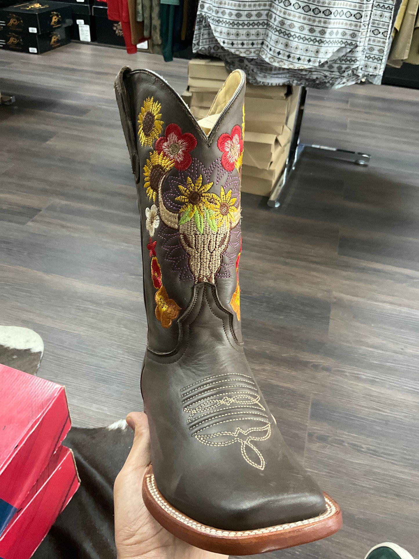 TTBoots Women Brown Floral Clearance Boot