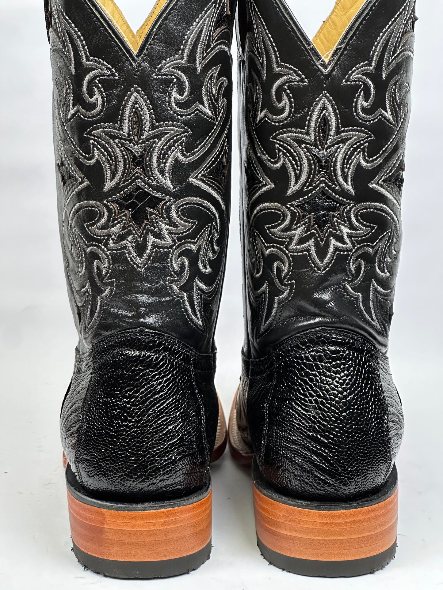 Pata de avestruz/ostrich foot rodeo negro/black Arango Men Exotic Boot