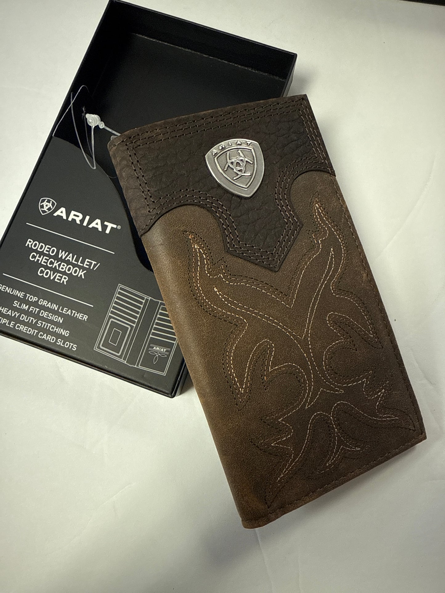 Ariat Men Rodeo Wallet/Checkbook Cover( cartera larga de hombre )