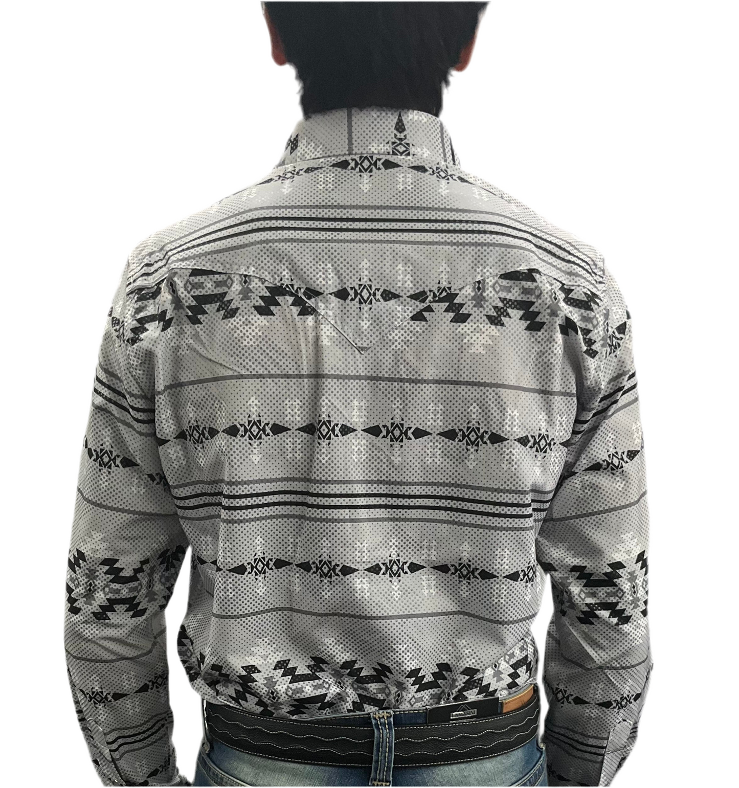 Montero Men Shirt style MT4025 Grey/ black ( camisa Montero de hombre Gris y negro de Broches ) modern fit