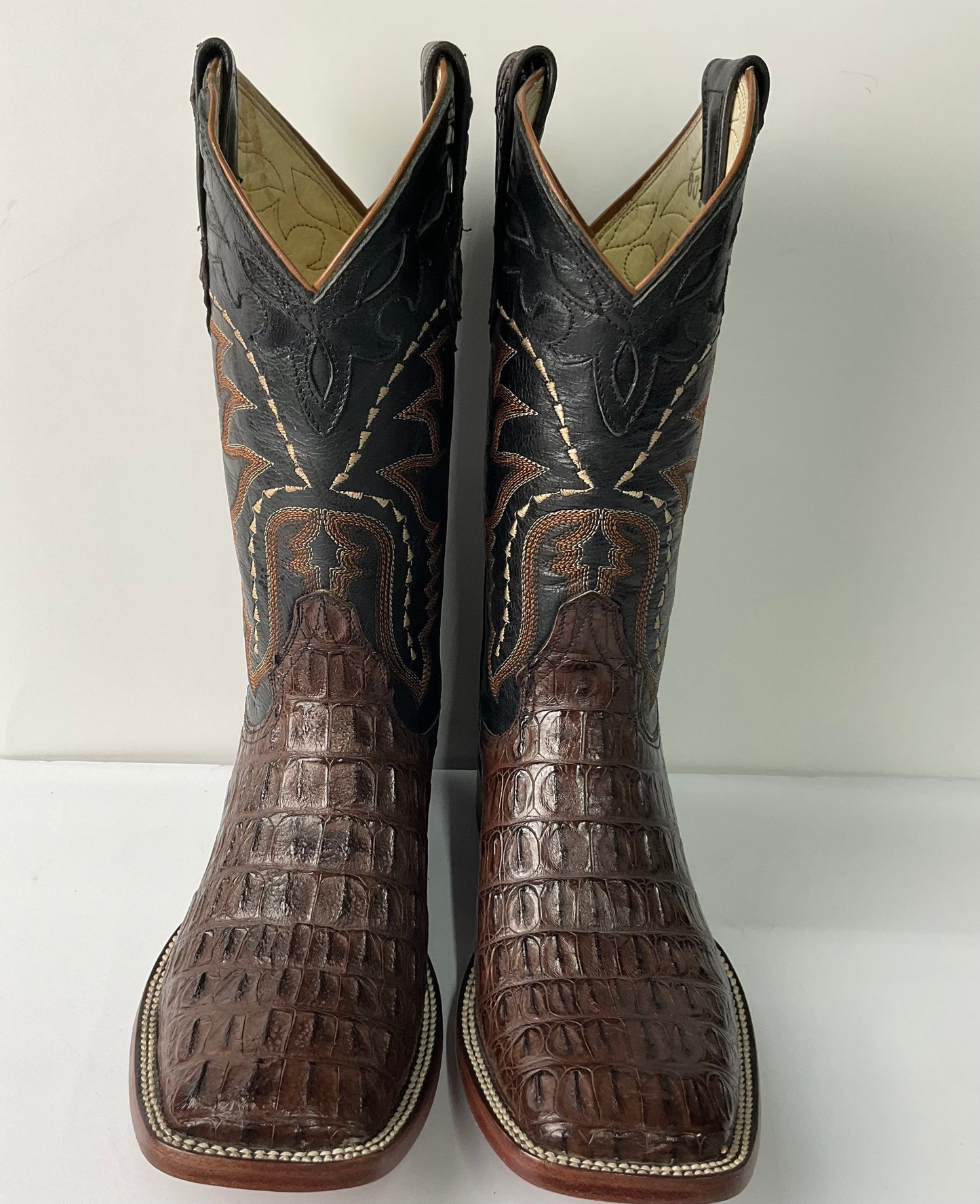 Alligator belly brown (lagarto tabaco panza) The stage coach Exotic Men Boot pro-rodeo