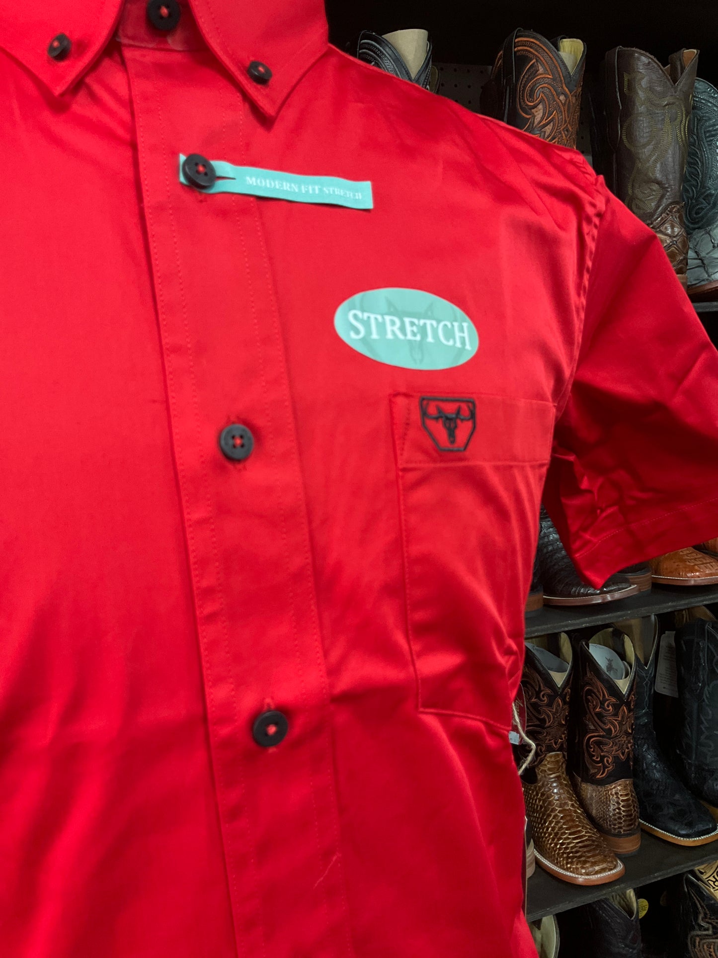 Platini Red Short Sleeve Mens Shirt CTS10700