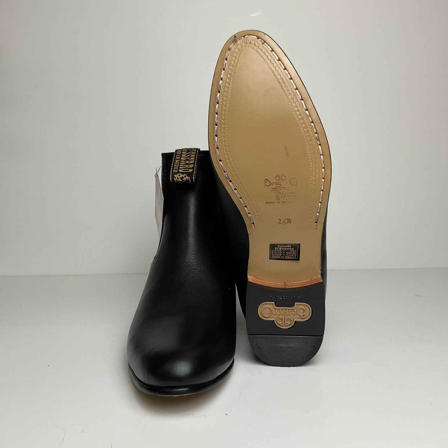 El Becerro Piel negro Botin charro men boot
