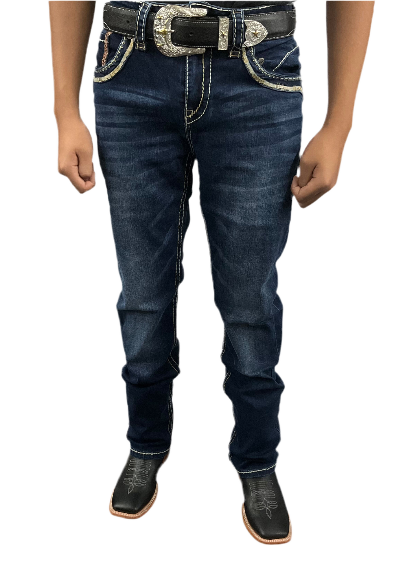 Montero Men’s Jean’s style MT-4637 dark blue ( doble costura ) modern boot