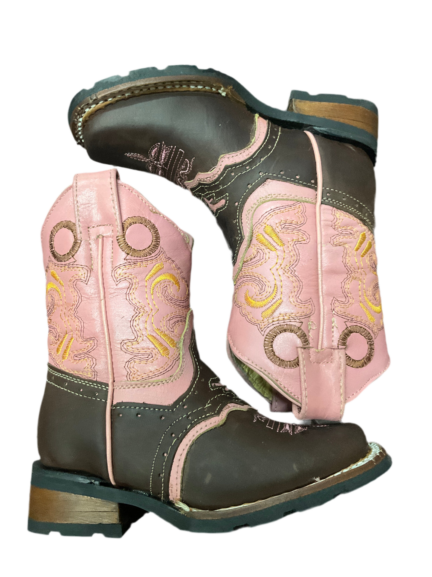 Ok corral Kids (Girls) Boots Clearance Final Sale/Last pair brown/ pink