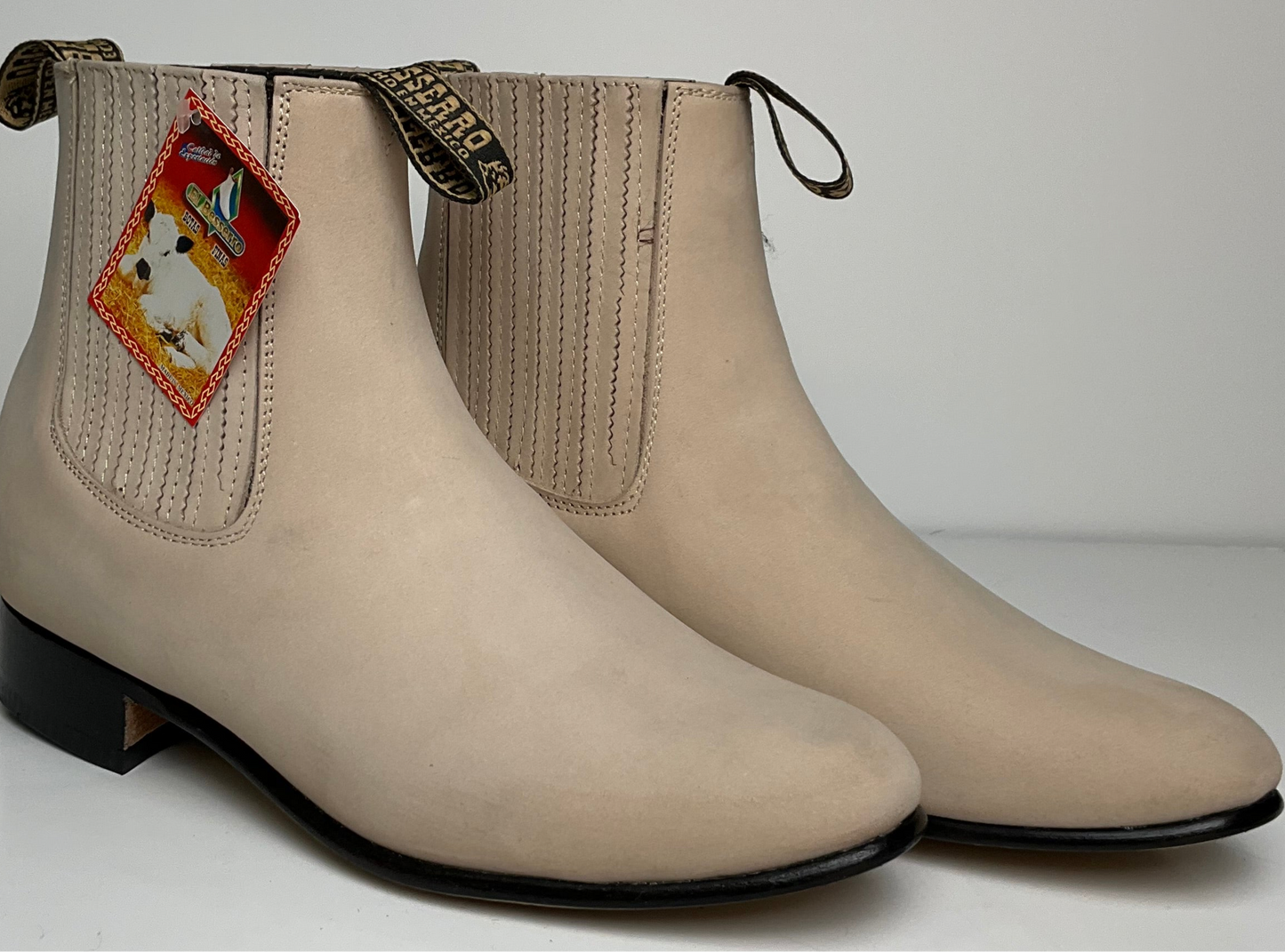 Nobuck Hueso Botin charro men boot El Becerro