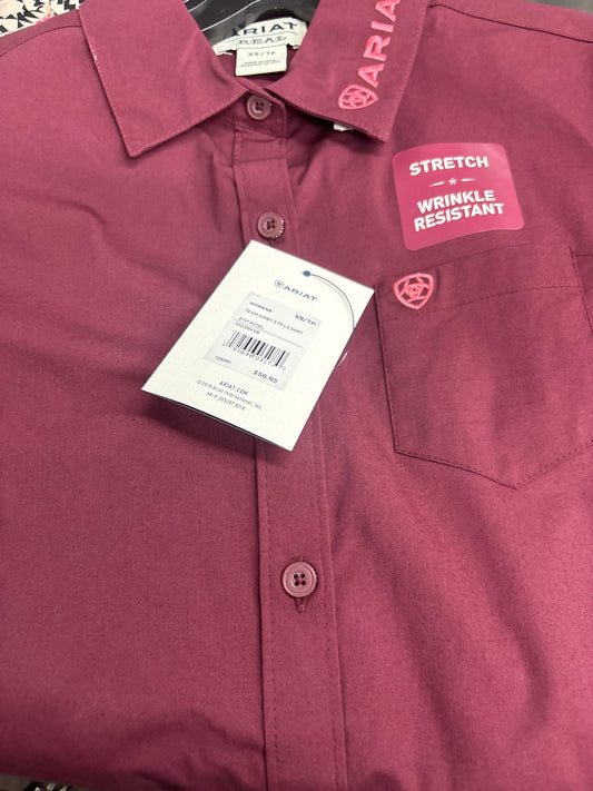 Ariat Real Burgundy Woman LS Shirt Team Kirby STR