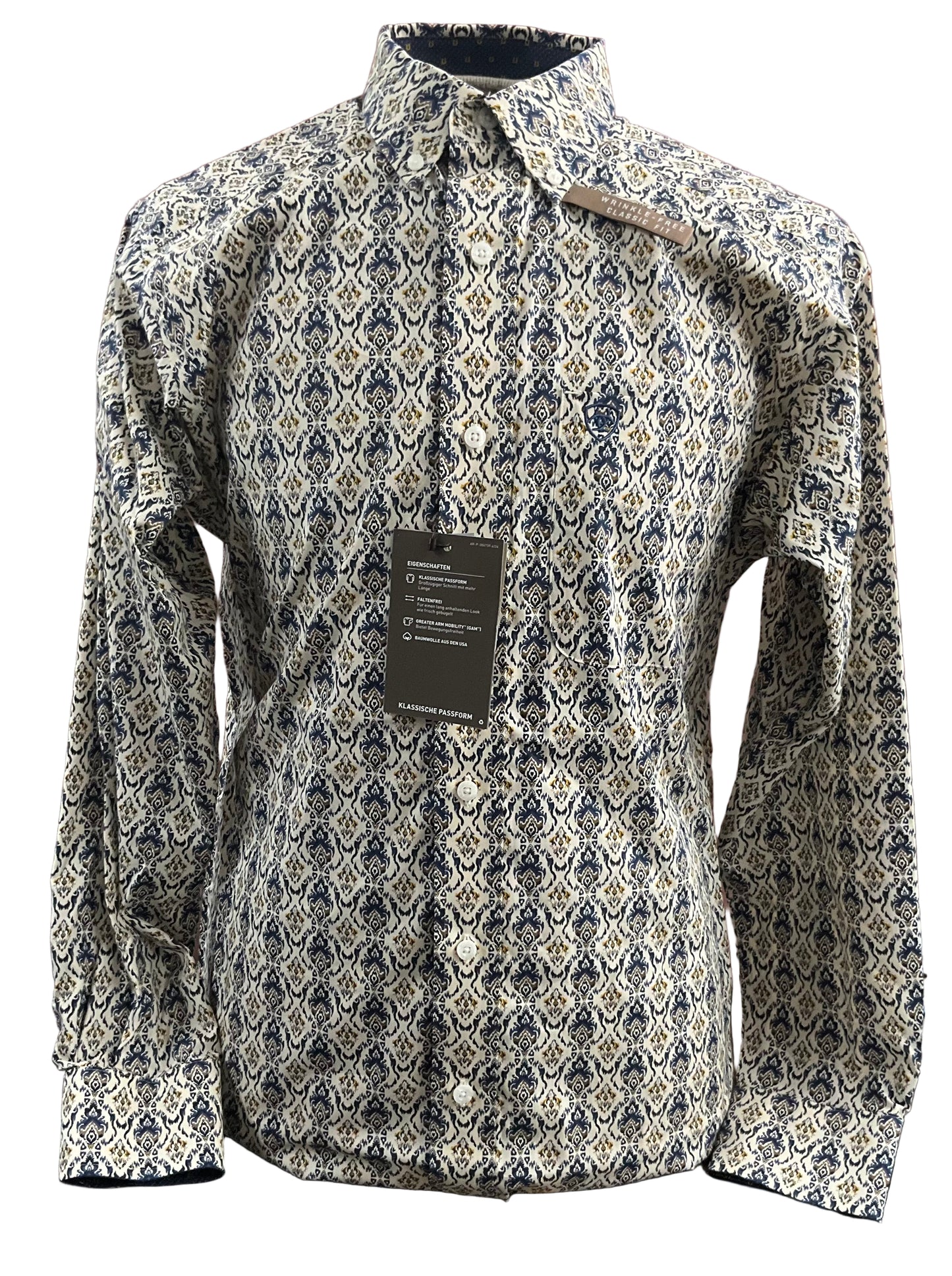 Ariat Mens WF Damon Ls Shirt 10062192 Cream