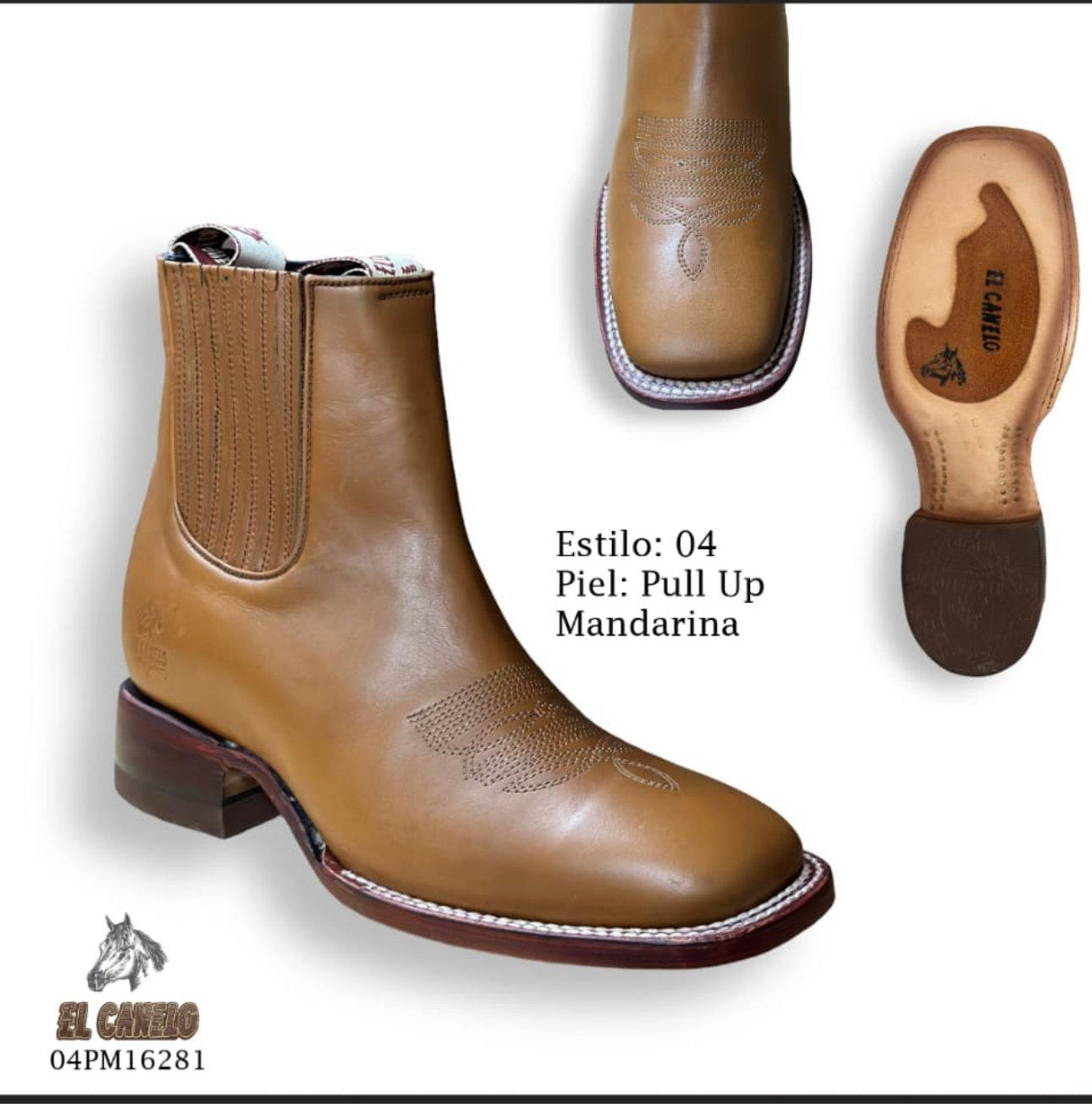 Botin canelo pull up mandarina