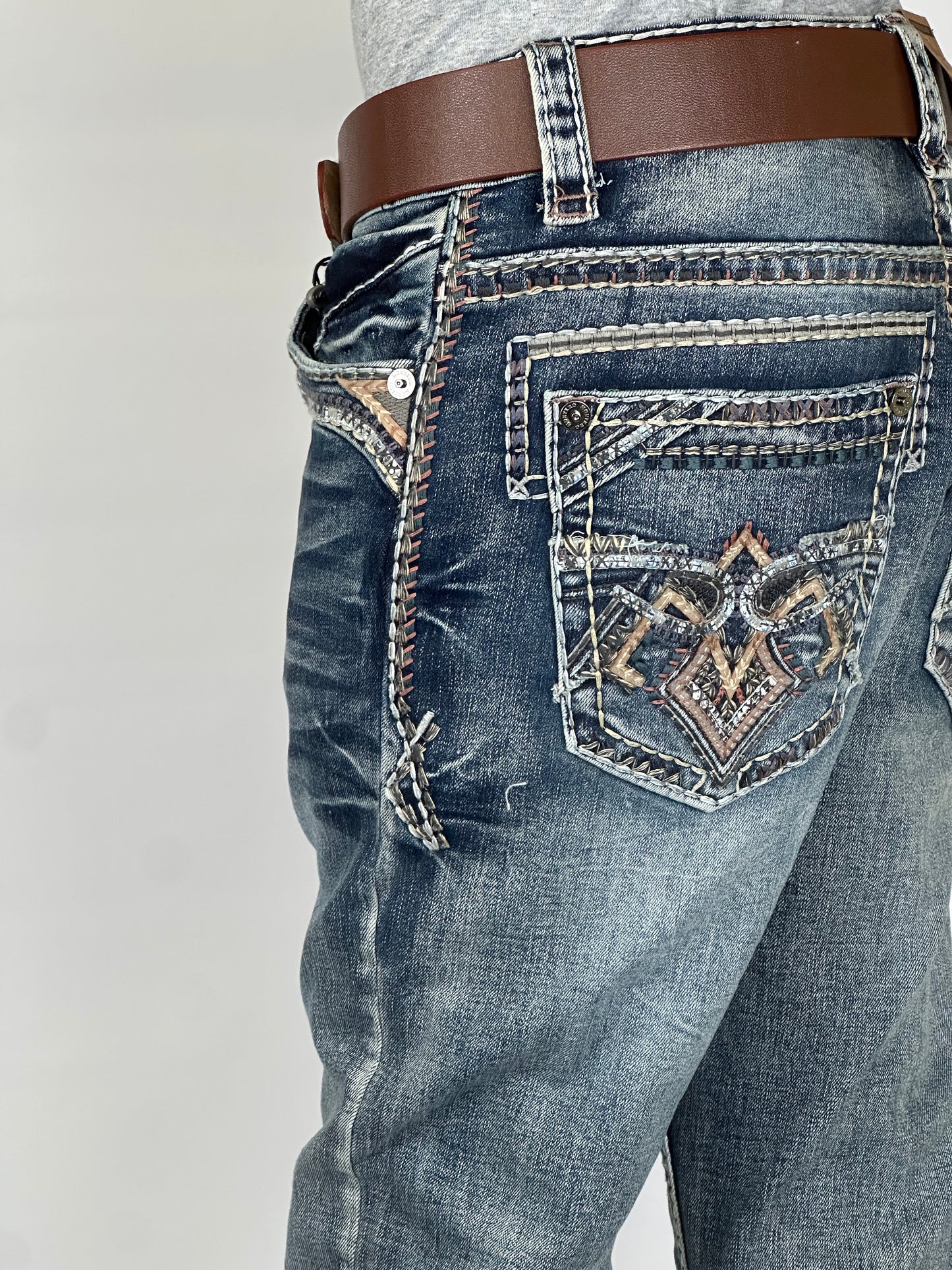 Montero MT4661-MED Medium Blue Men’s Modern Boot Cut Jeans