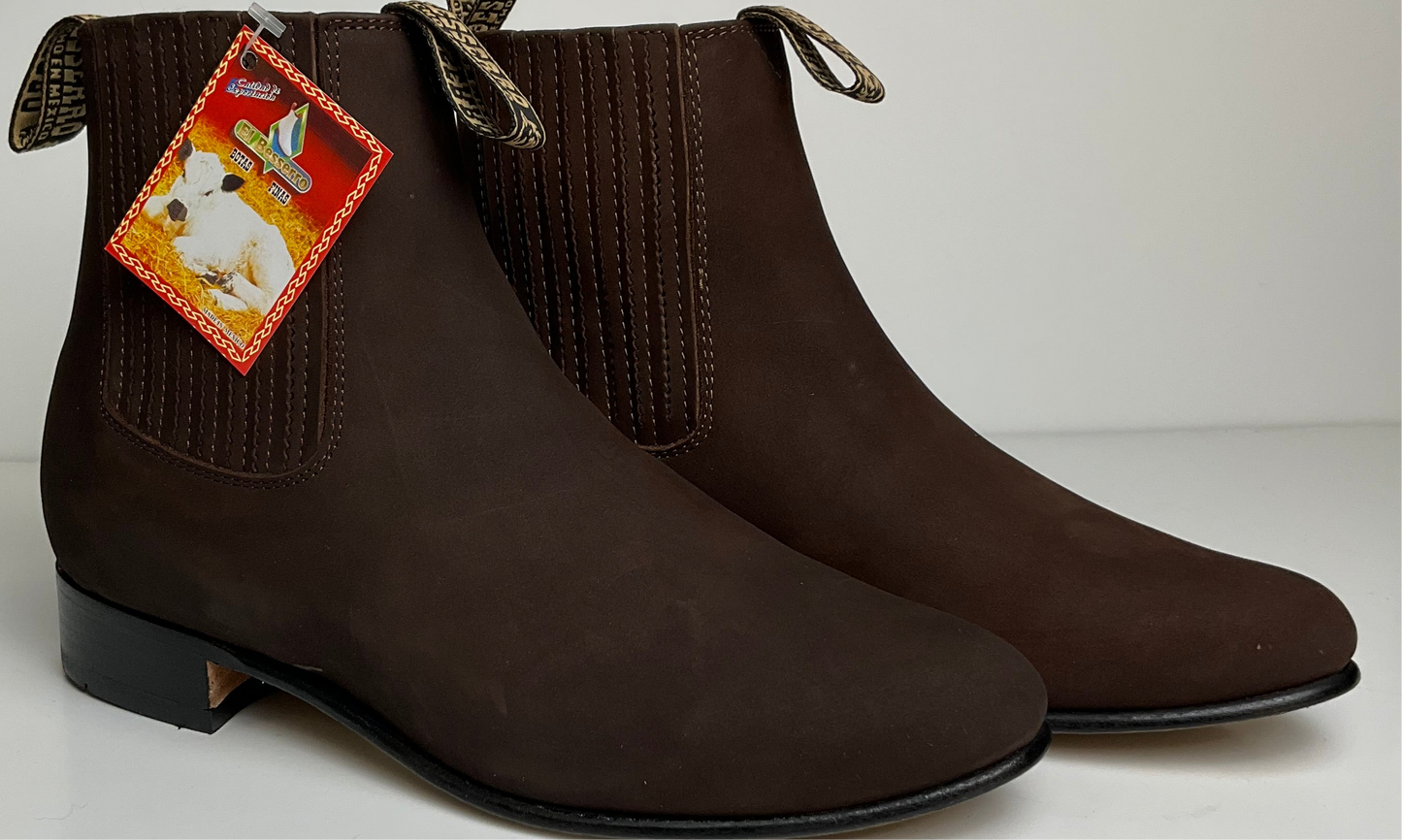 El Becerro Nobuck Dark Tobacco Botin Charro Men boot