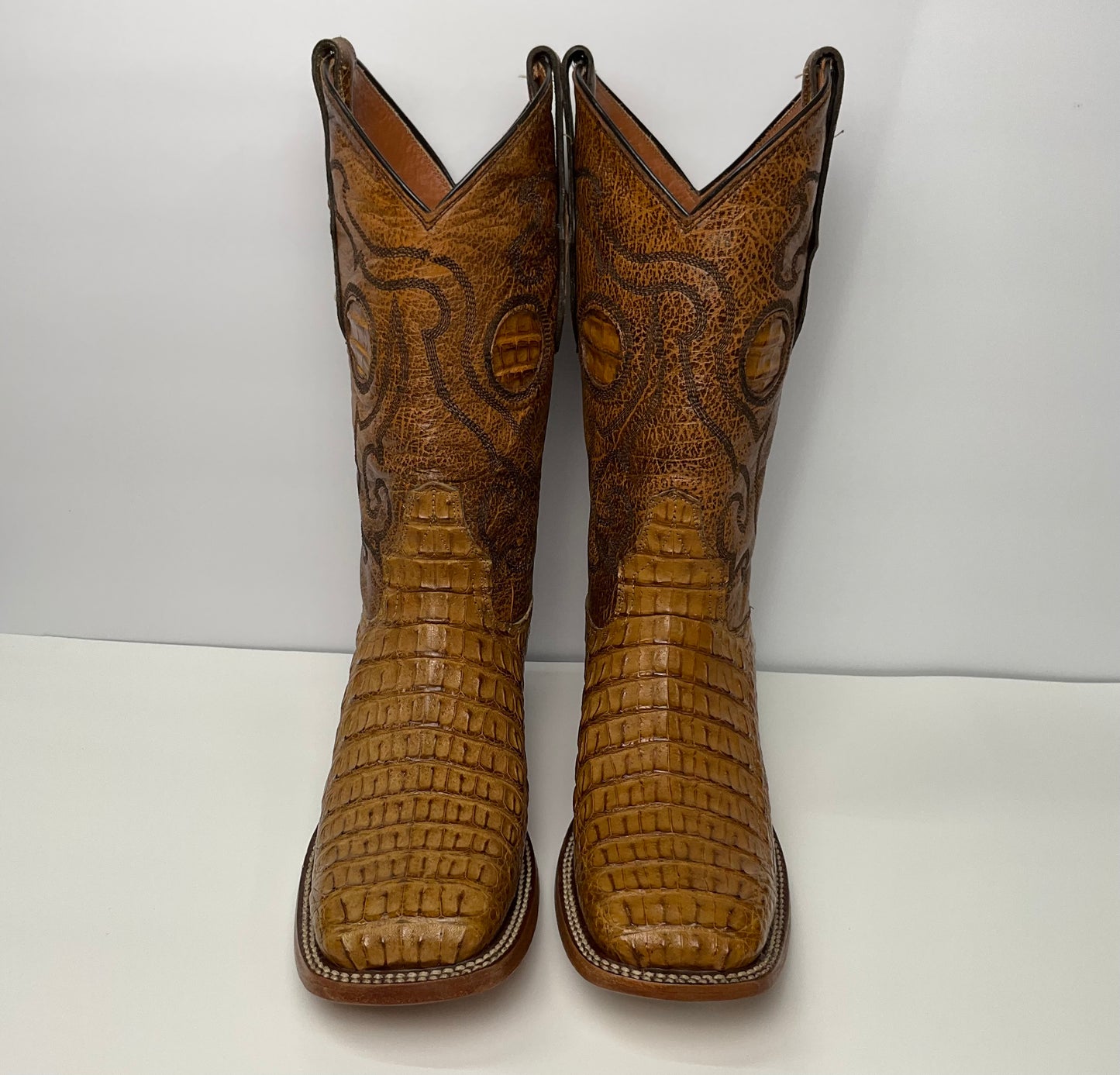 Exotic Alligator belly saddle (lagarto pansa miel ) the stage coach Exotic Men Boot pro-rodeo