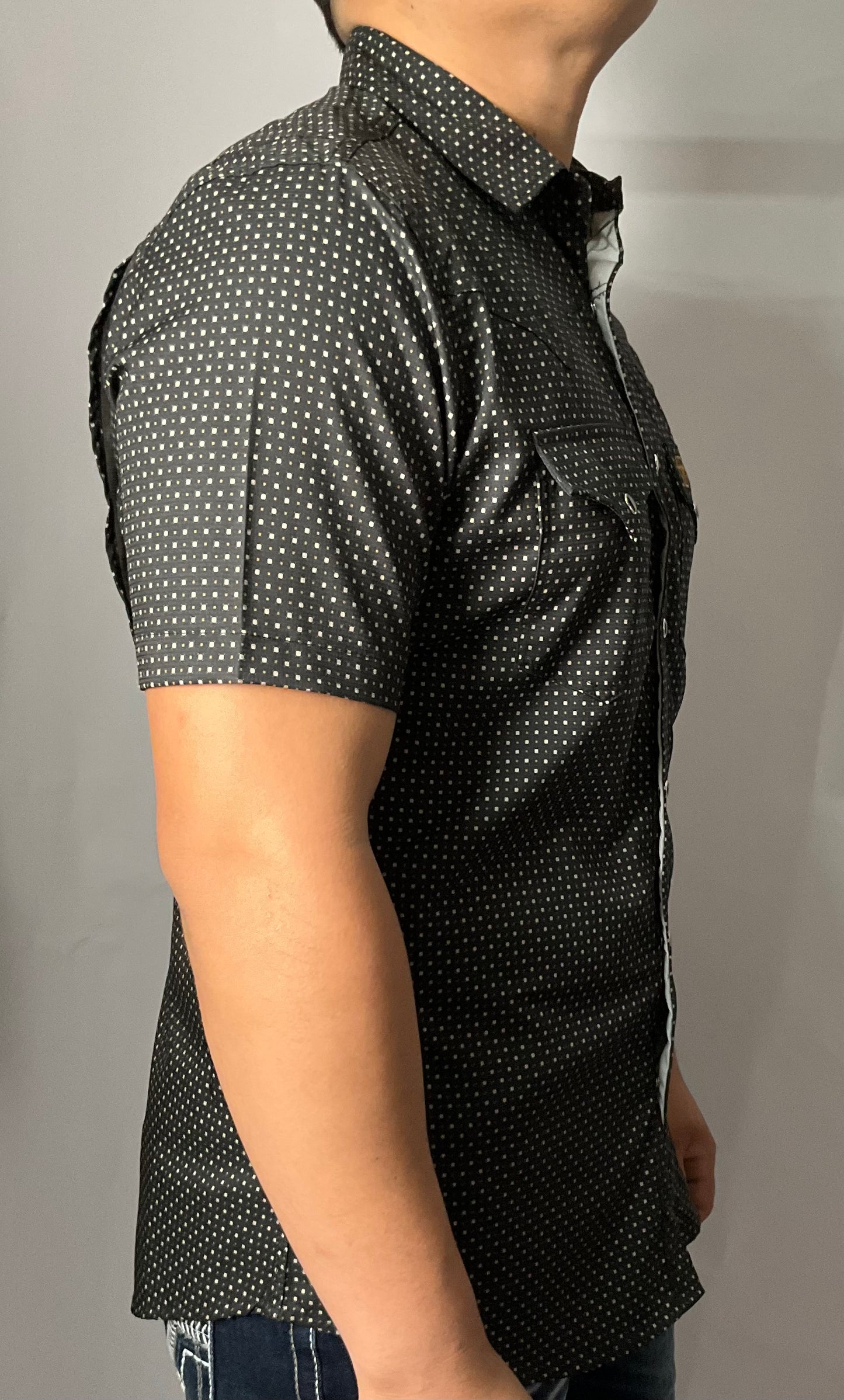 Platini Performance Black/White Patterns Negra/Blanco Patrones Short Sleeve Manga Corta Mens Shit (Camisa Caballero)