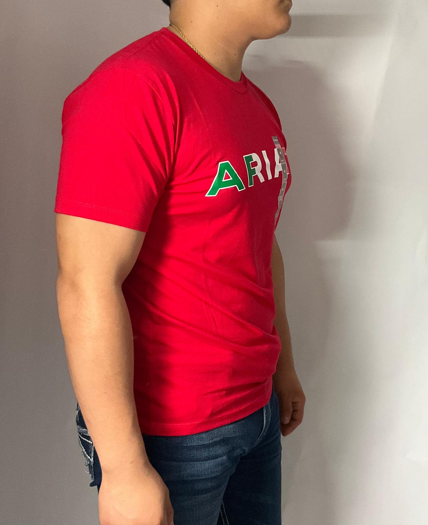 Ariat Heather Red/Roja Viva Mex Independent SMU SS Mens Shirt (Playera Caballero) Manga Corta