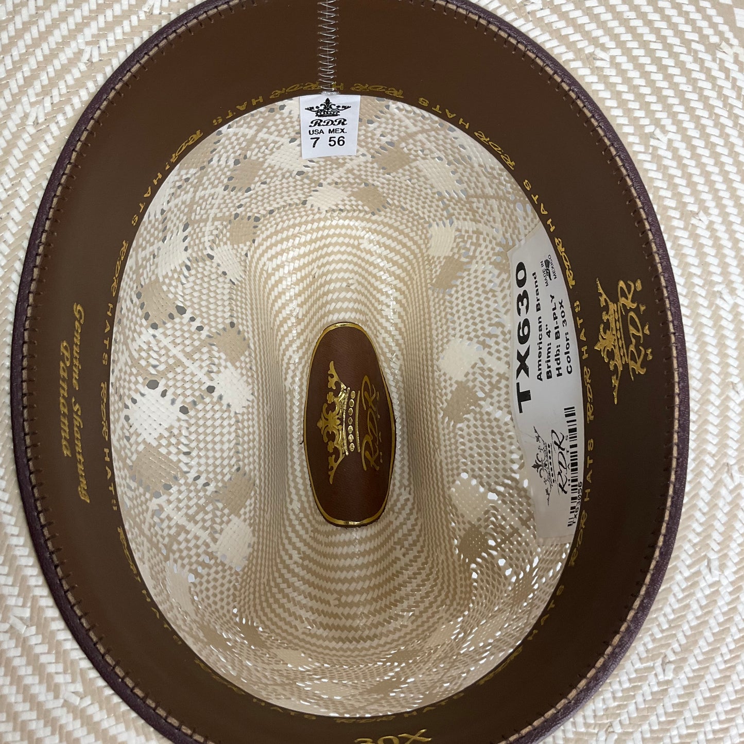 RDR American brand TX630 men’s hat 30x Genuine shantung Panama