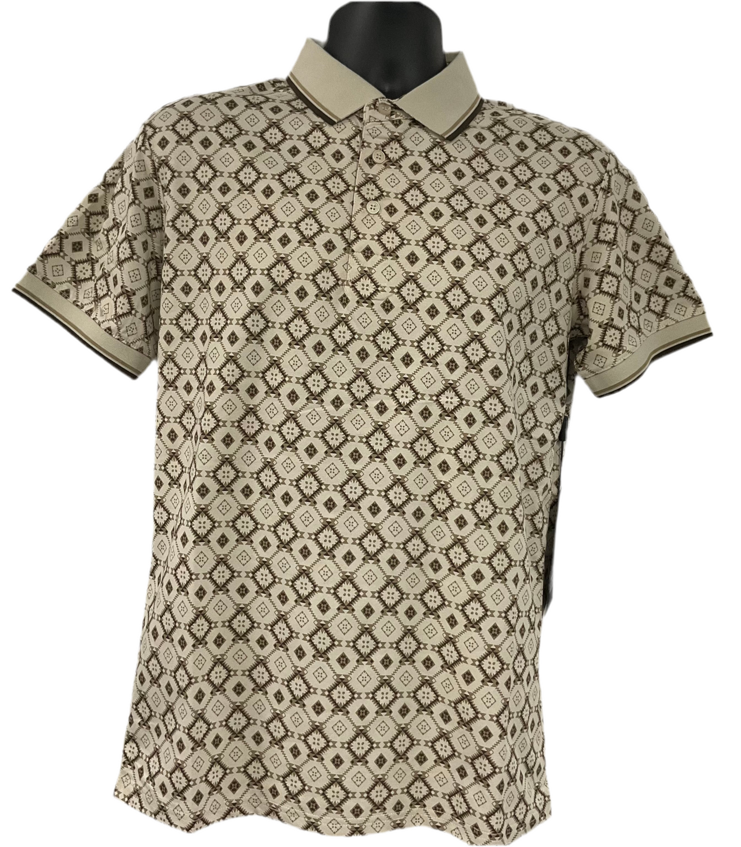 Lamasini Men’s Polo LAM28224 Beige/ Brown Modern fit