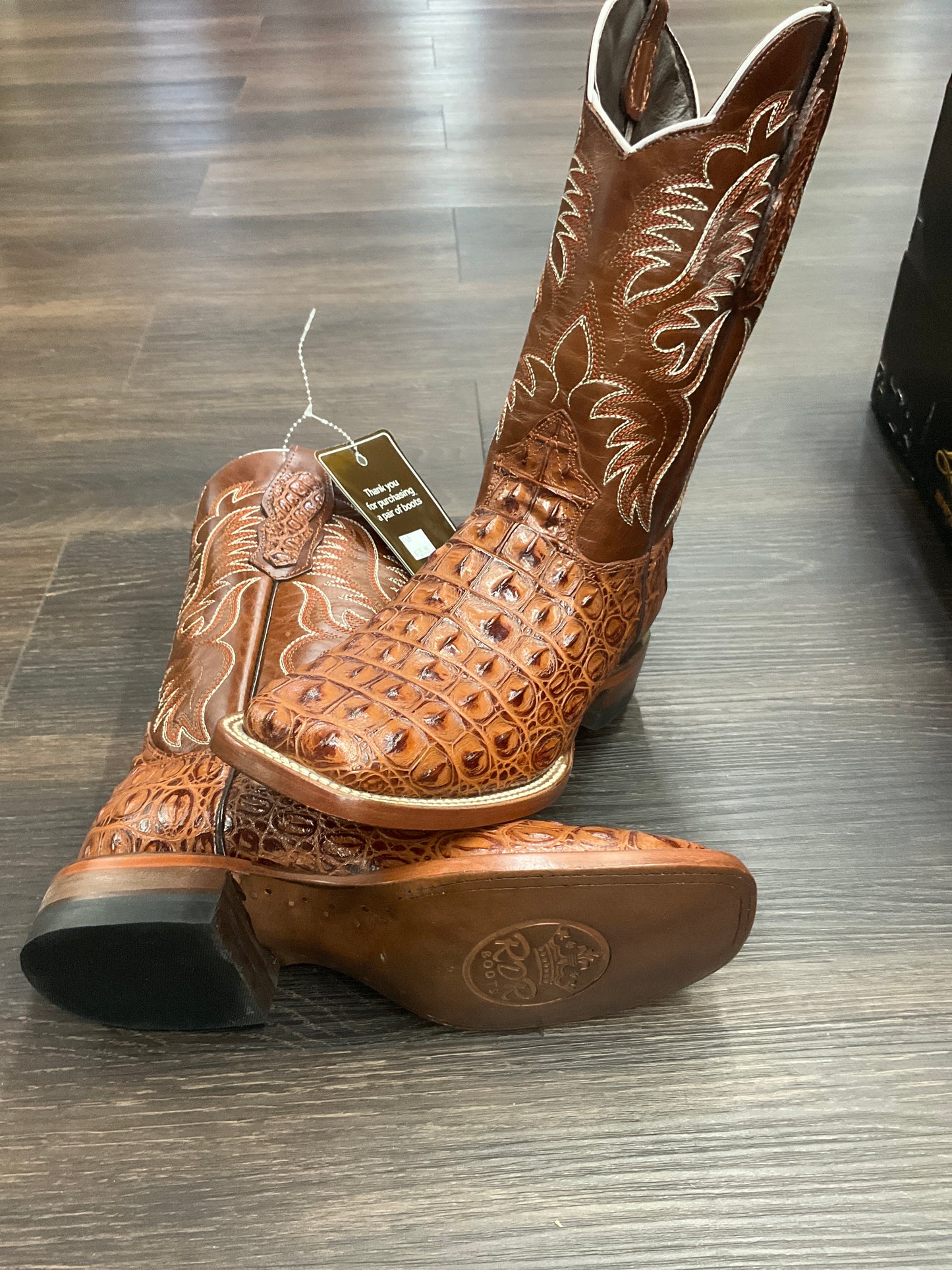 RDR men boots alligator print cognac pro-rodeo