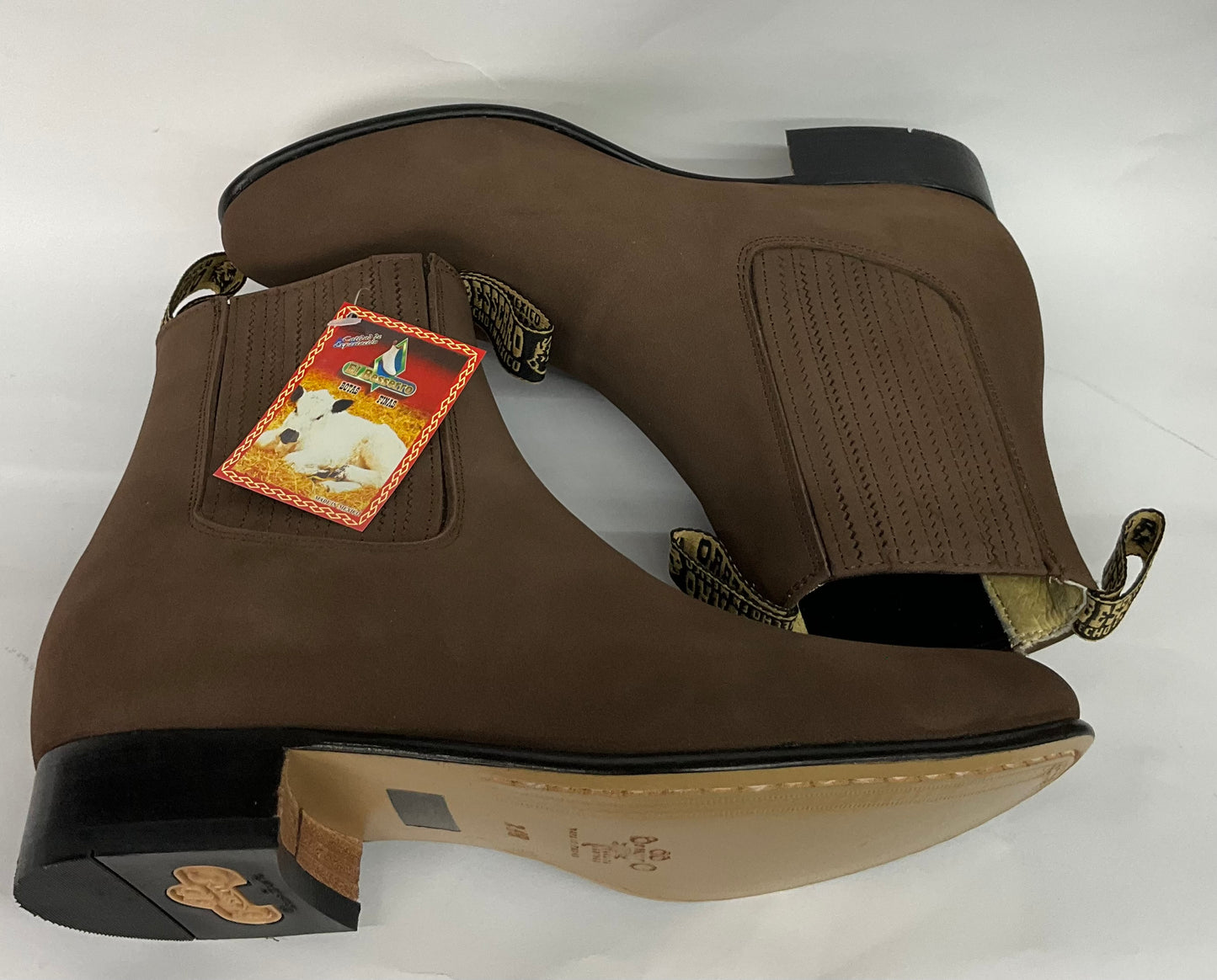 El becerro Nobuck Tabaco men boot botin charro