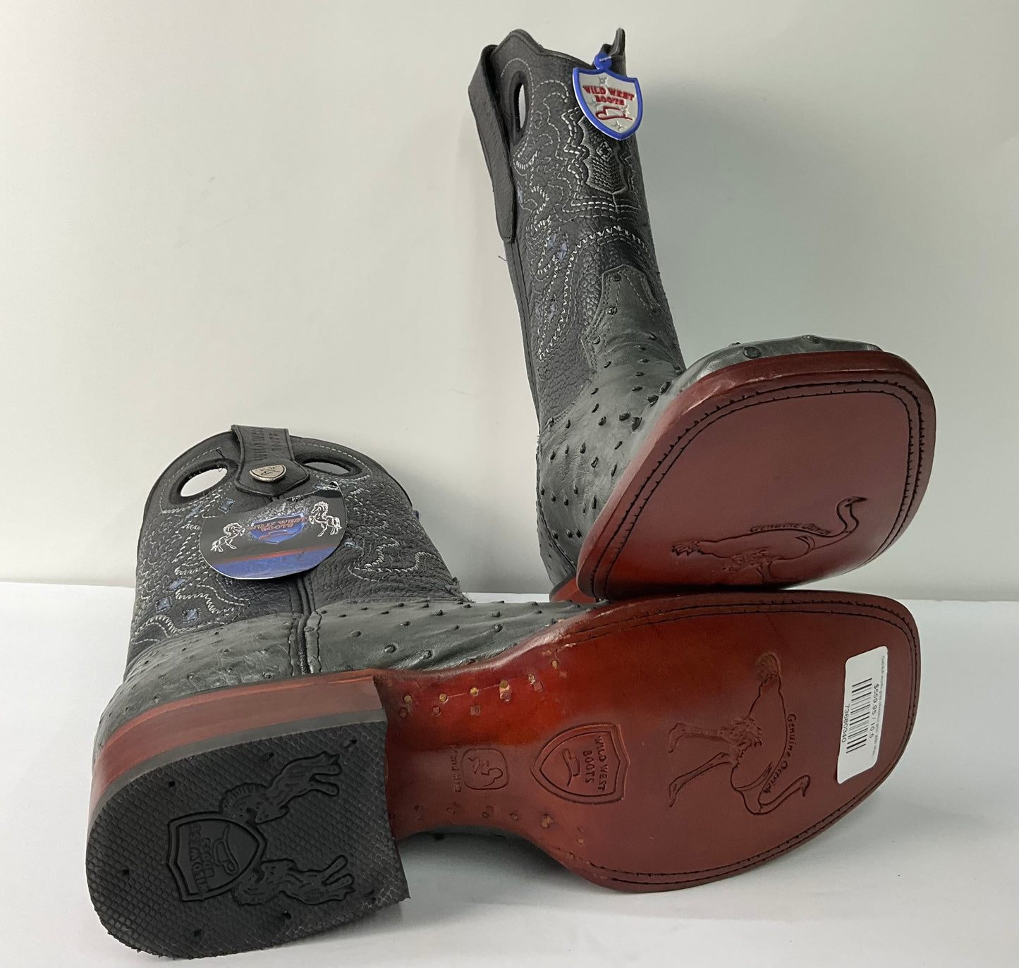 Ostritch exotic gray (avestruz gris) Wild West exotic Men Boot pro-rodeo