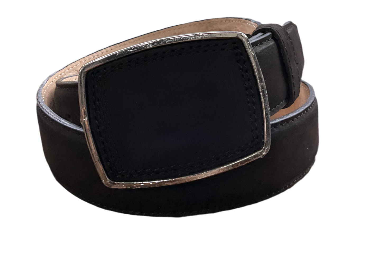 Men belt leather dark brown ( Cinto cafe de hombre Gamuza )