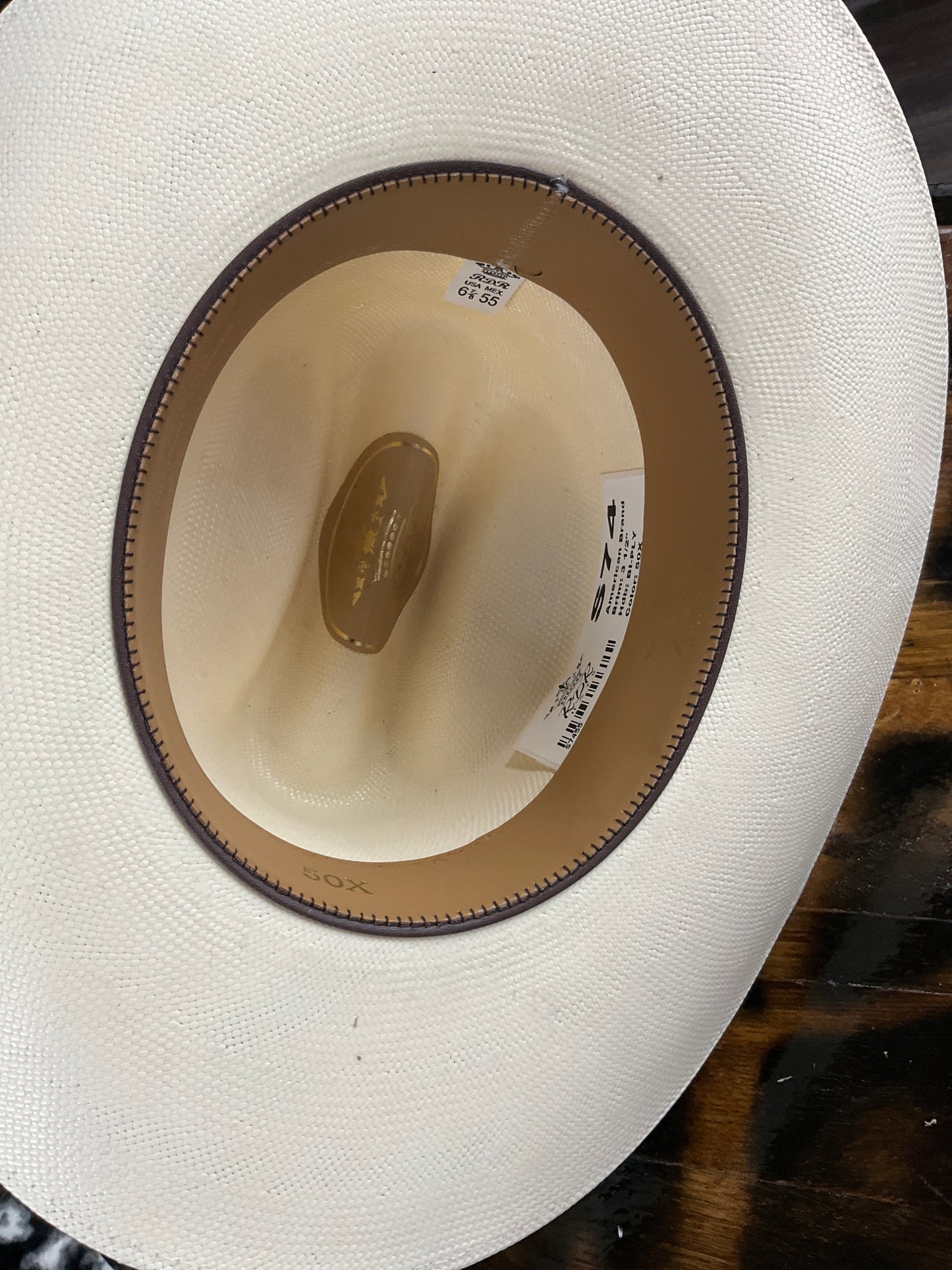 RDR HAT 50X S74 Brim 3 1/2”genuine shantung Panama natural ( sombrero 50x Ala 3 1/2”toquilla Liston Negra )