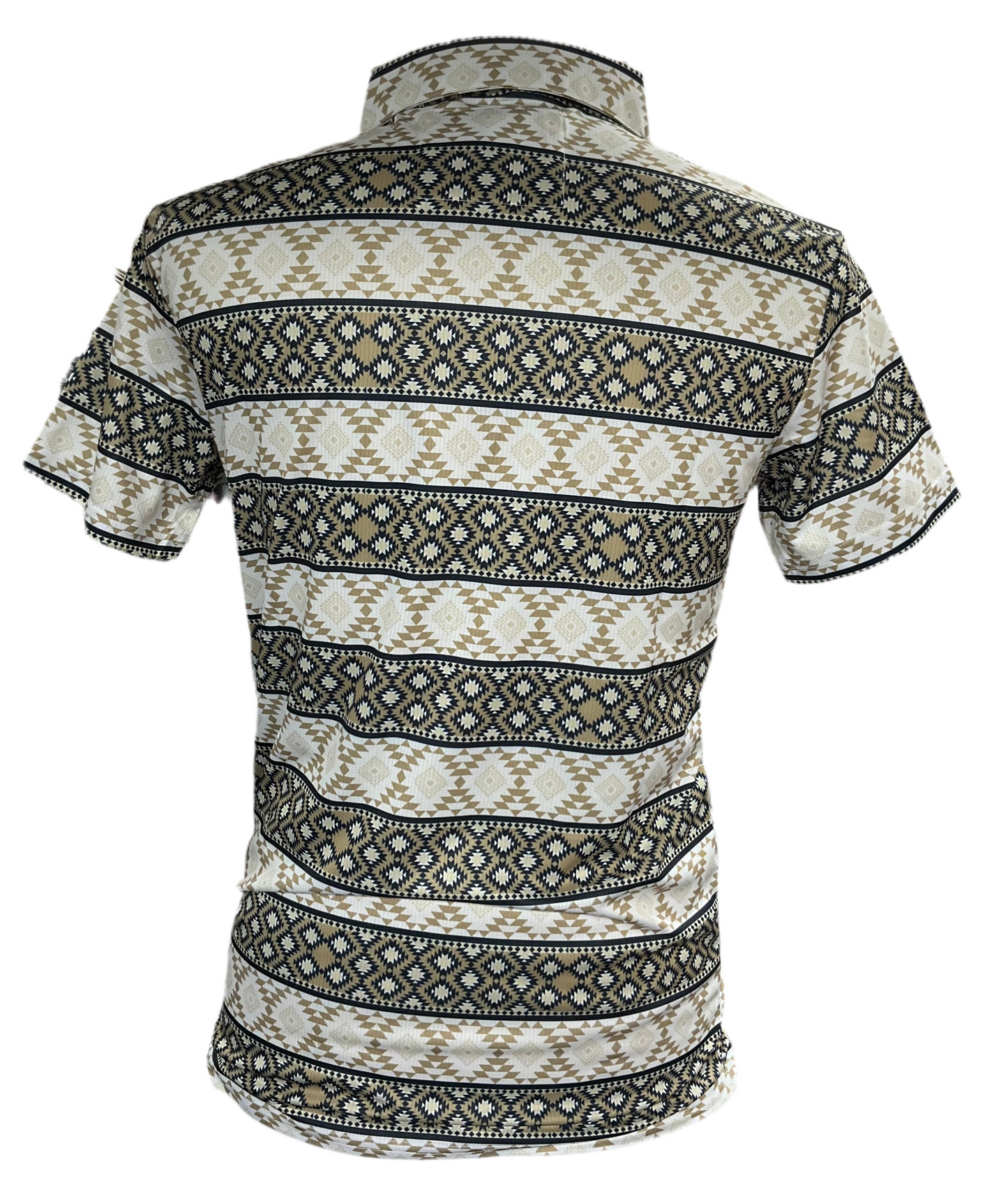 Platini Men’s polo PGP11011 white/gold / navy ( diseño azteca )