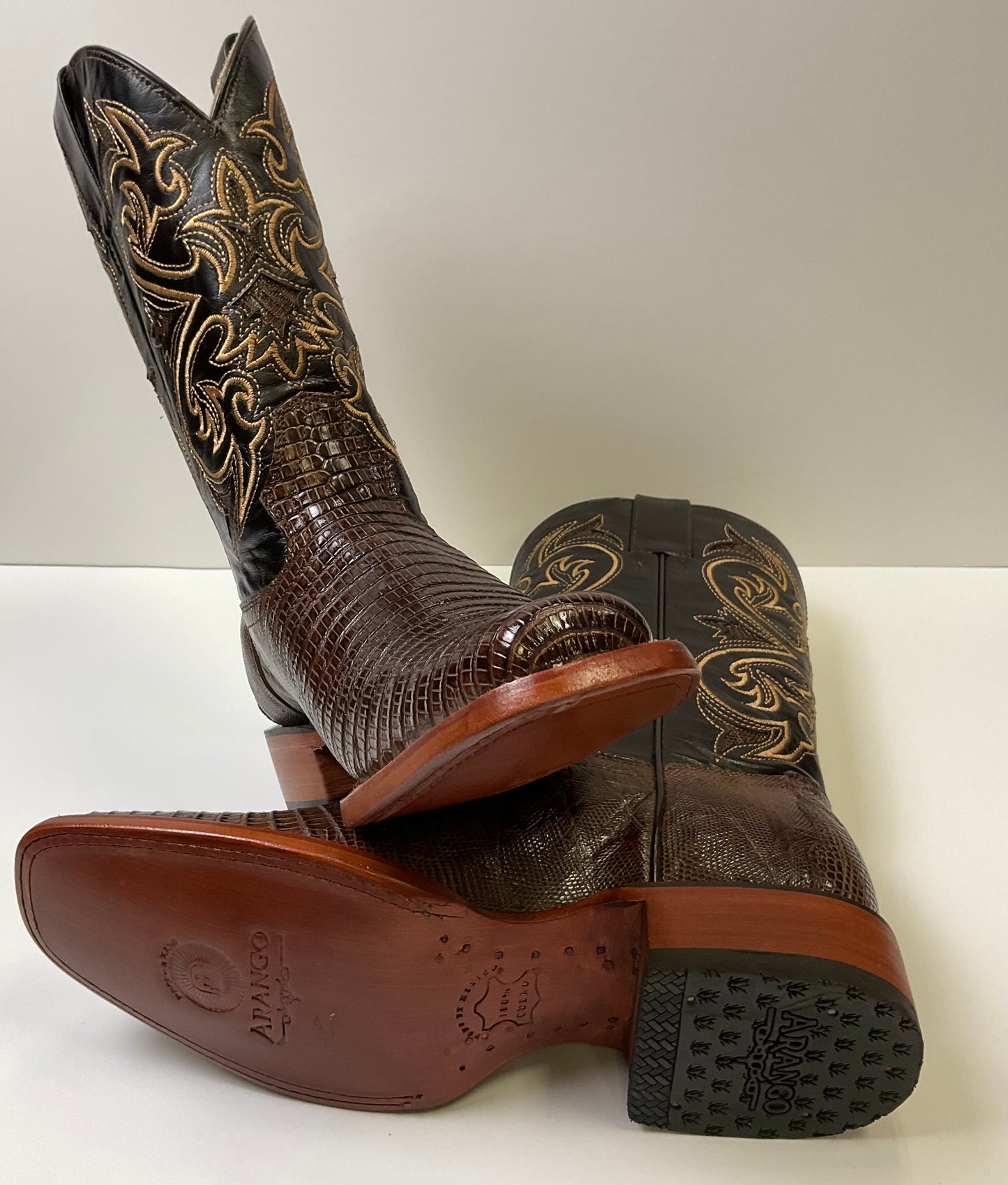 Lizárd/iguana Teju tabaco rodeo Arango Exotic Men Boot