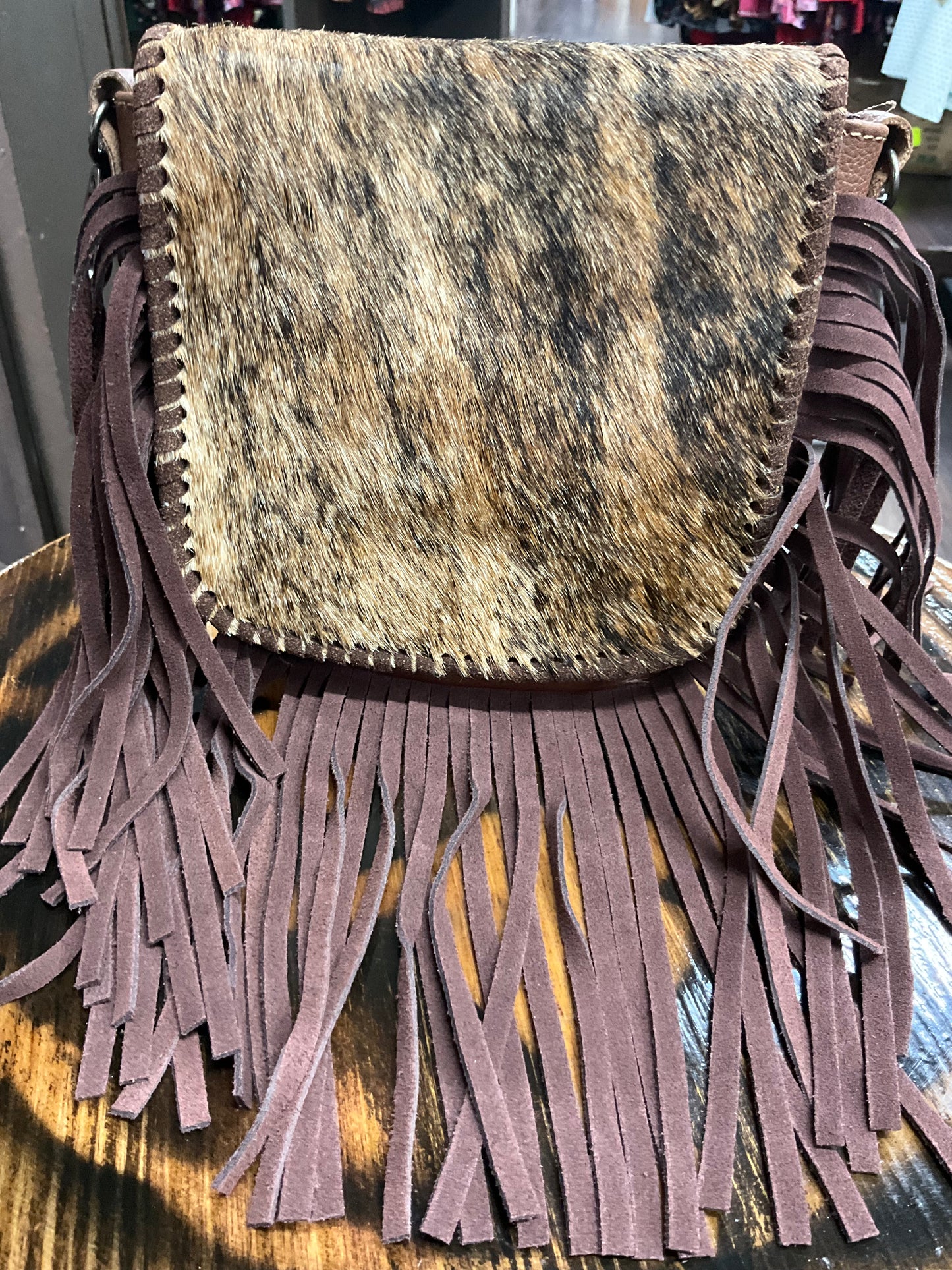 Cowhide fringes purse ( cartera dama flecos y Pelo de vaca )