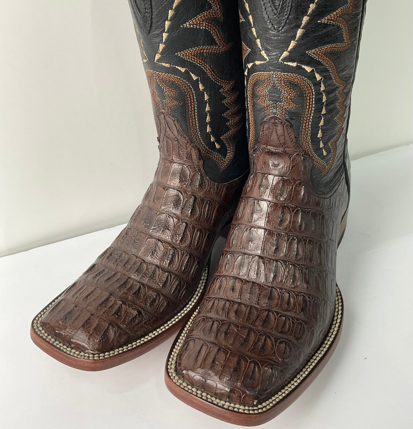 Alligator belly brown (lagarto tabaco panza) The stage coach Exotic Men Boot pro-rodeo