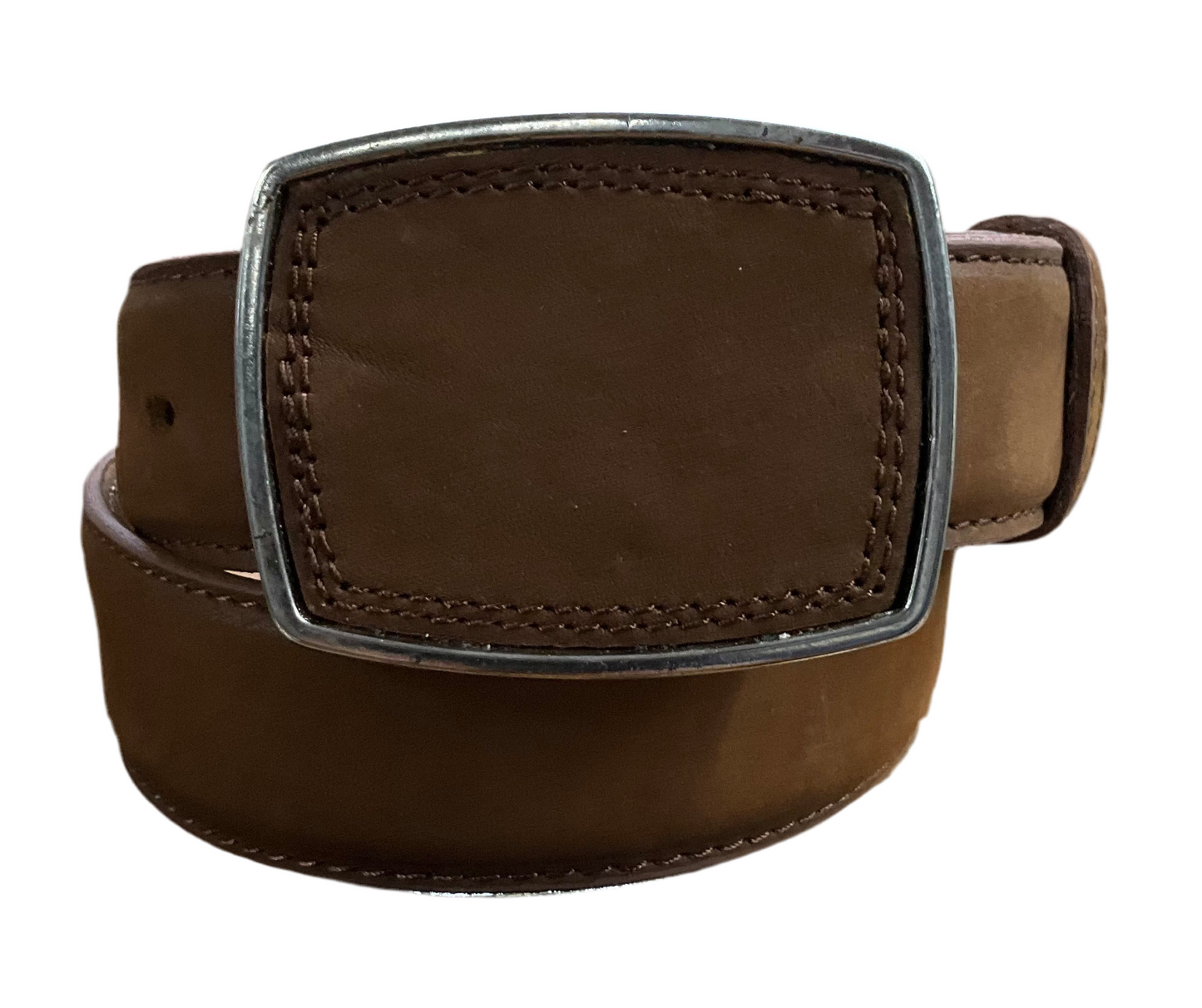 Men belt leather suede light brown ( Cinto gamuza cafe Claro liso hebilla cuadrada )
