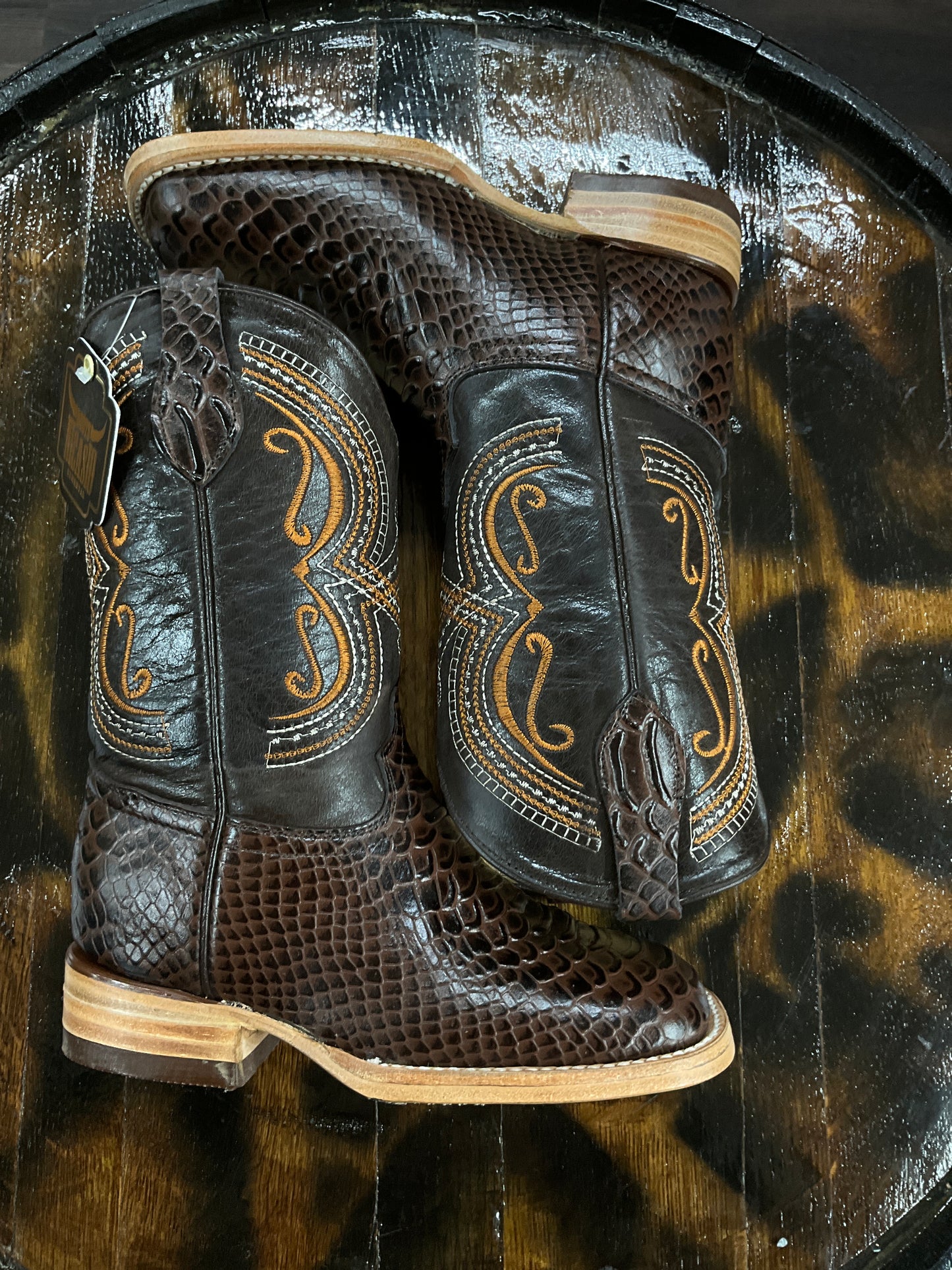 Nicasio kids boots Python imitation Brown