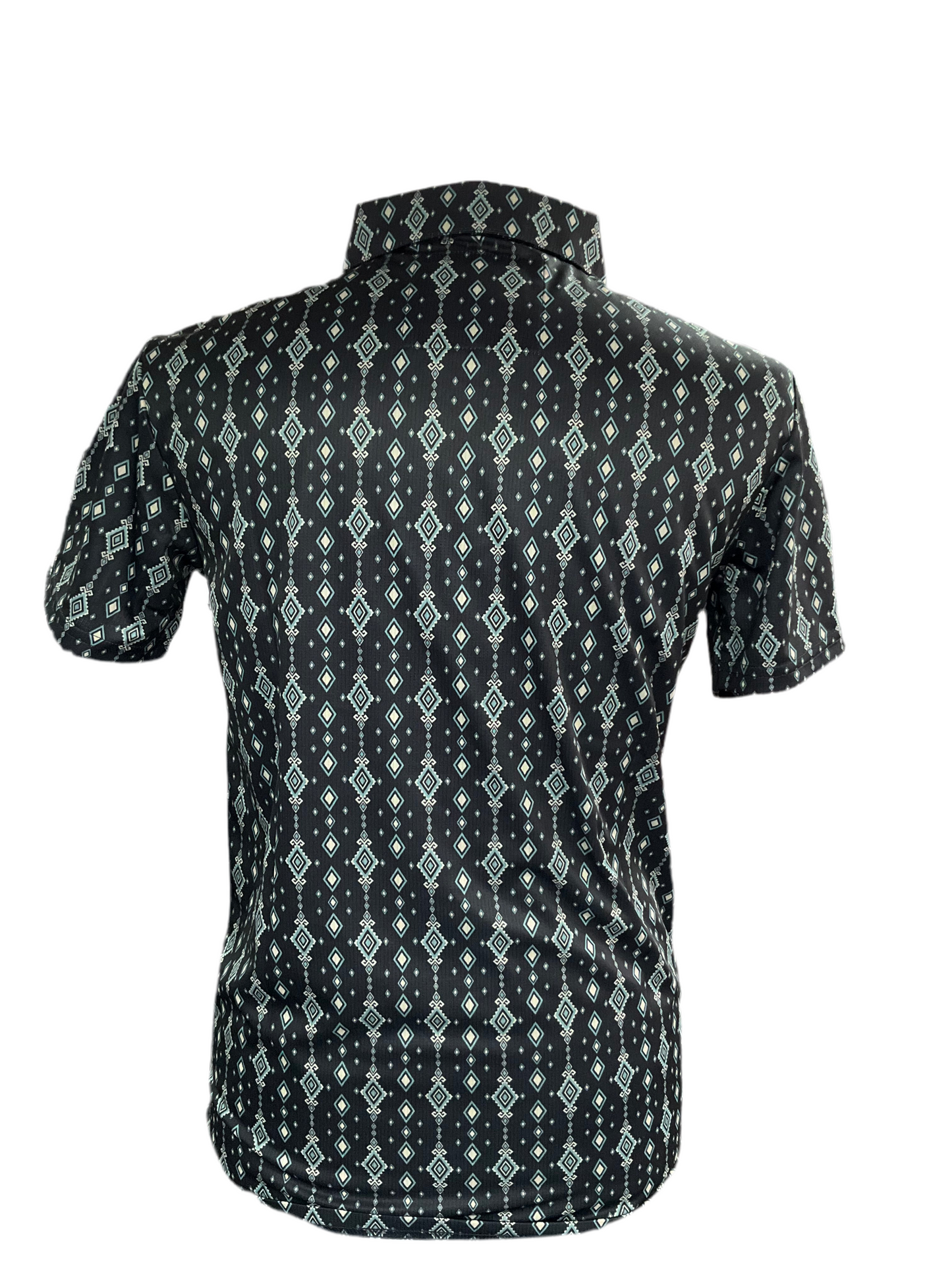 Platini Men’s polo PGP11016 black ( triángulos en color turquesa y blanco )