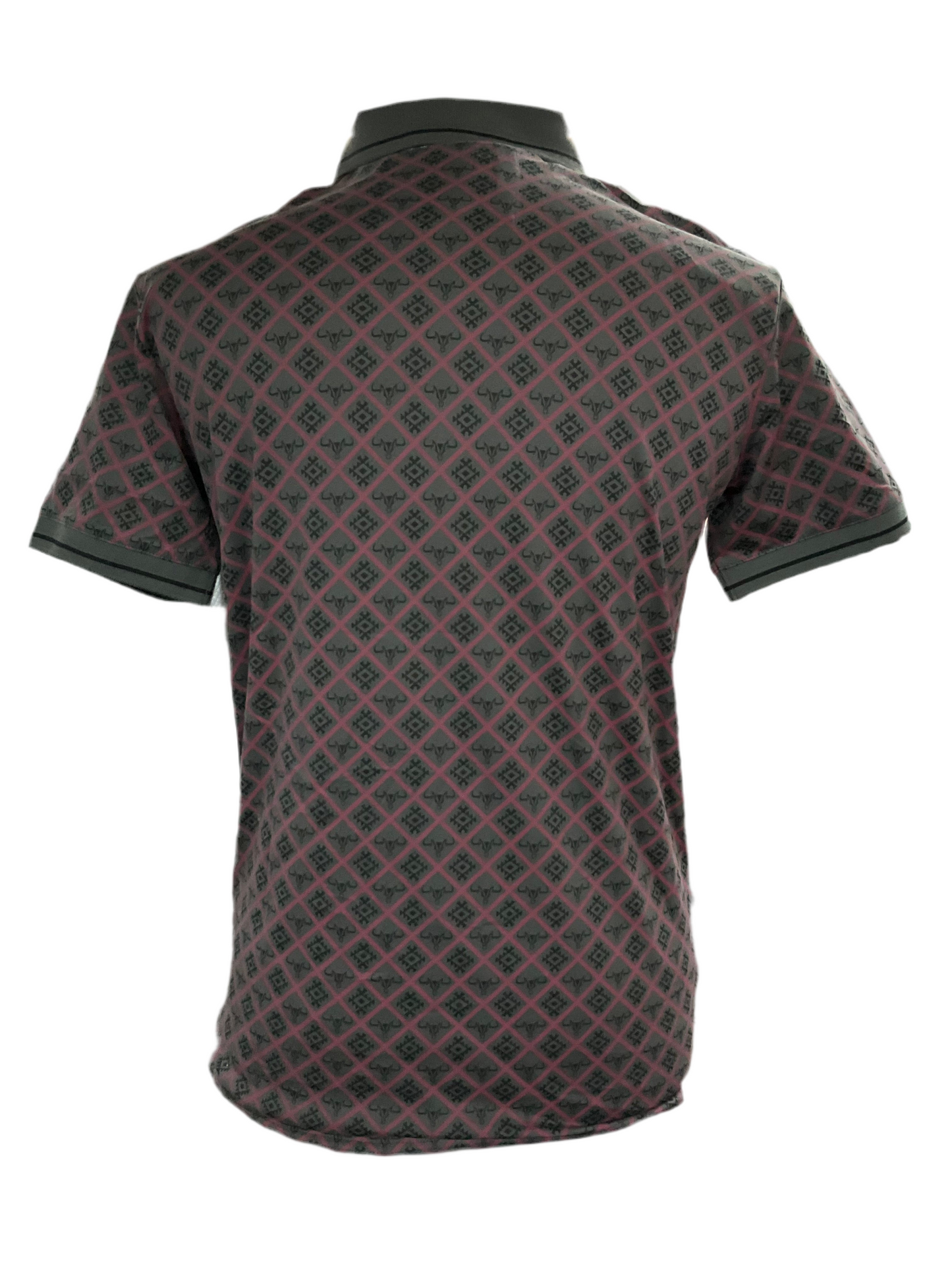 Platini Men’s polo AZP10996 grey/fuchsia ( diseños de cabeza de toro )