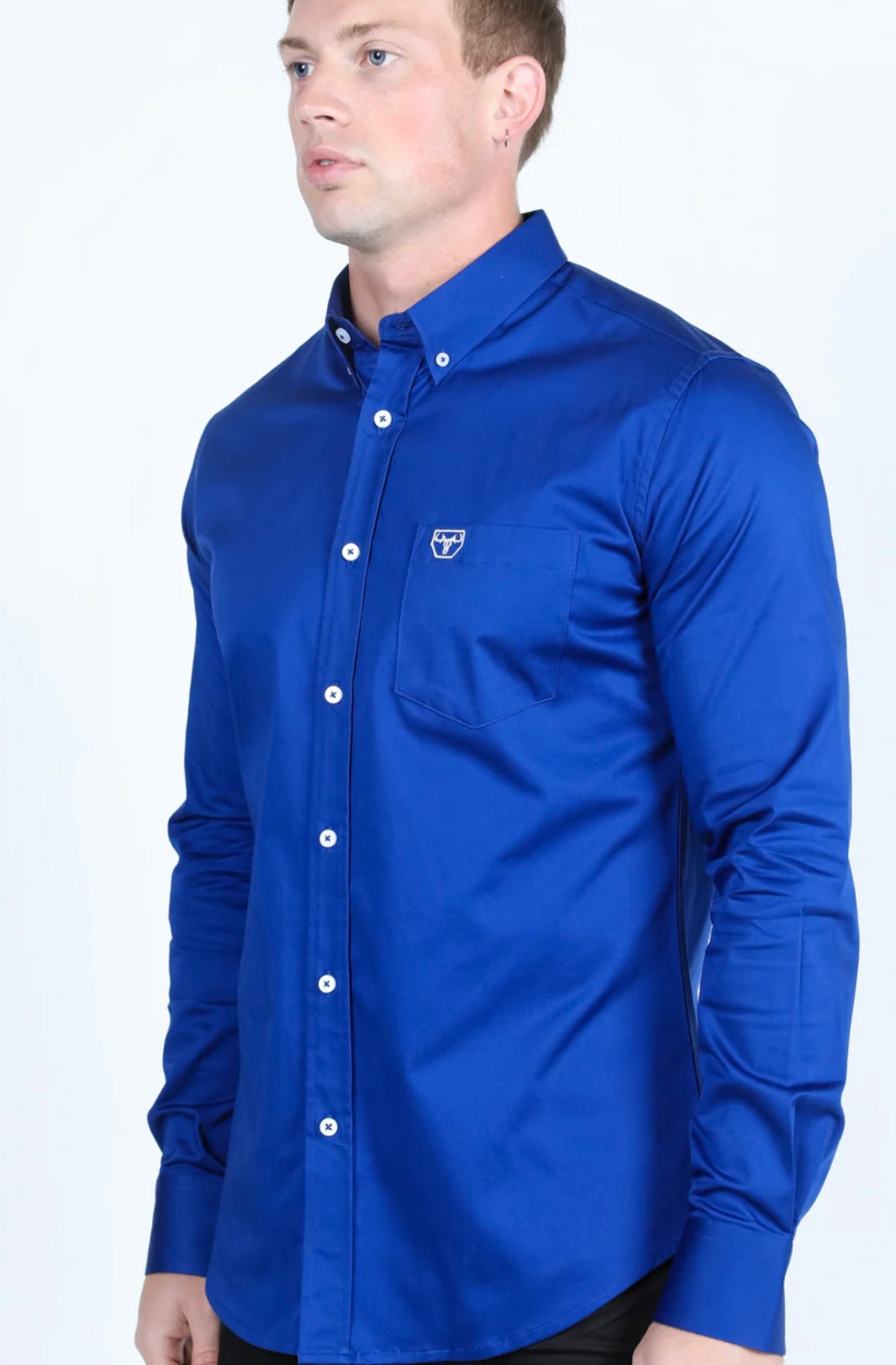 Platini men’s shirt CTL983 Royal Blue -long sleeve