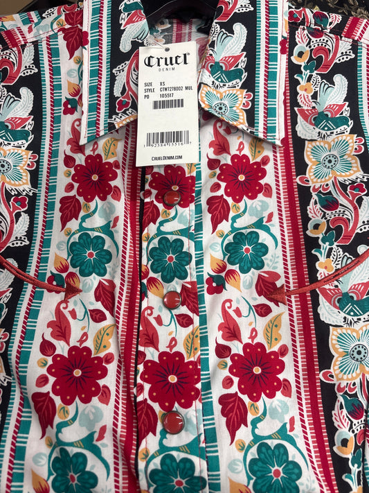 Cruel Denim CTW7278002 MUL Women LS Shirt Flowers