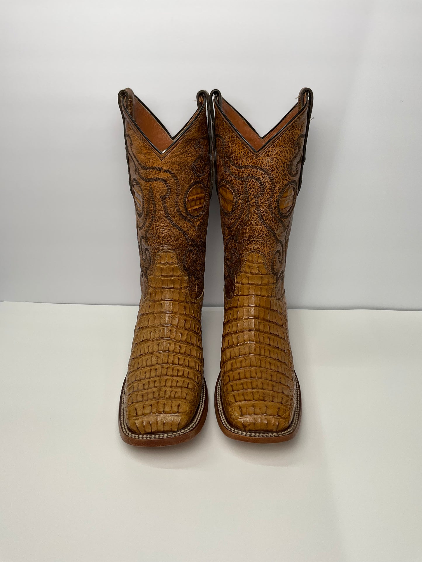 Exotic Alligator belly saddle (lagarto pansa miel ) the stage coach Exotic Men Boot pro-rodeo