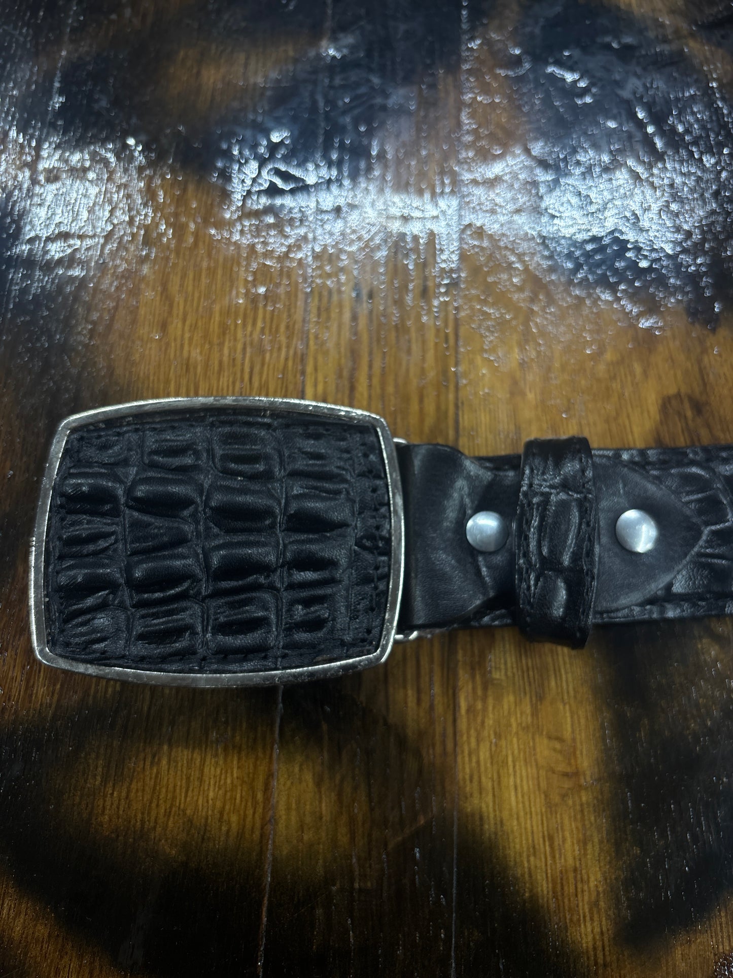 Imitation Cocodrile Tail Print Color Black