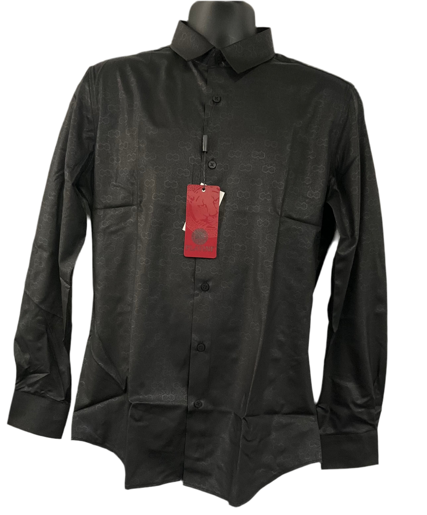 Platini Mens Shirt Modern Fit Black FPL10734