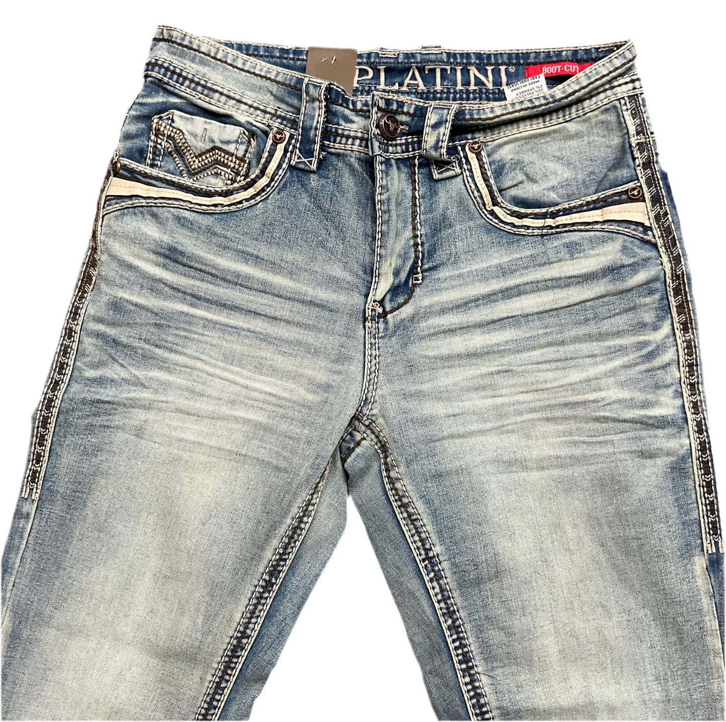 Platini Mens Jeans Double Stitched PHD10762