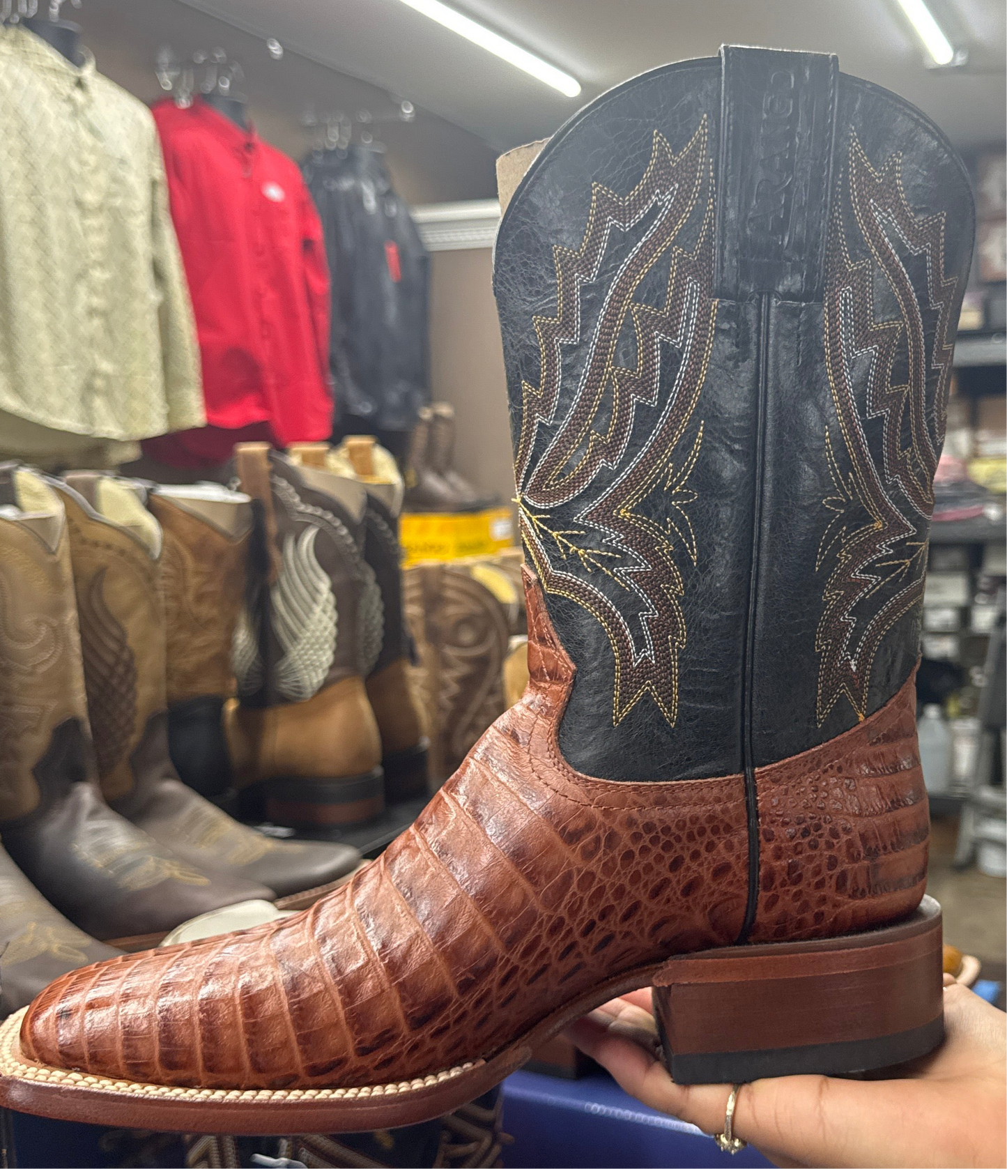 Arango Coco Belly (Crocodile) Pro-Rodeo Imitation Men Boot Cogñac