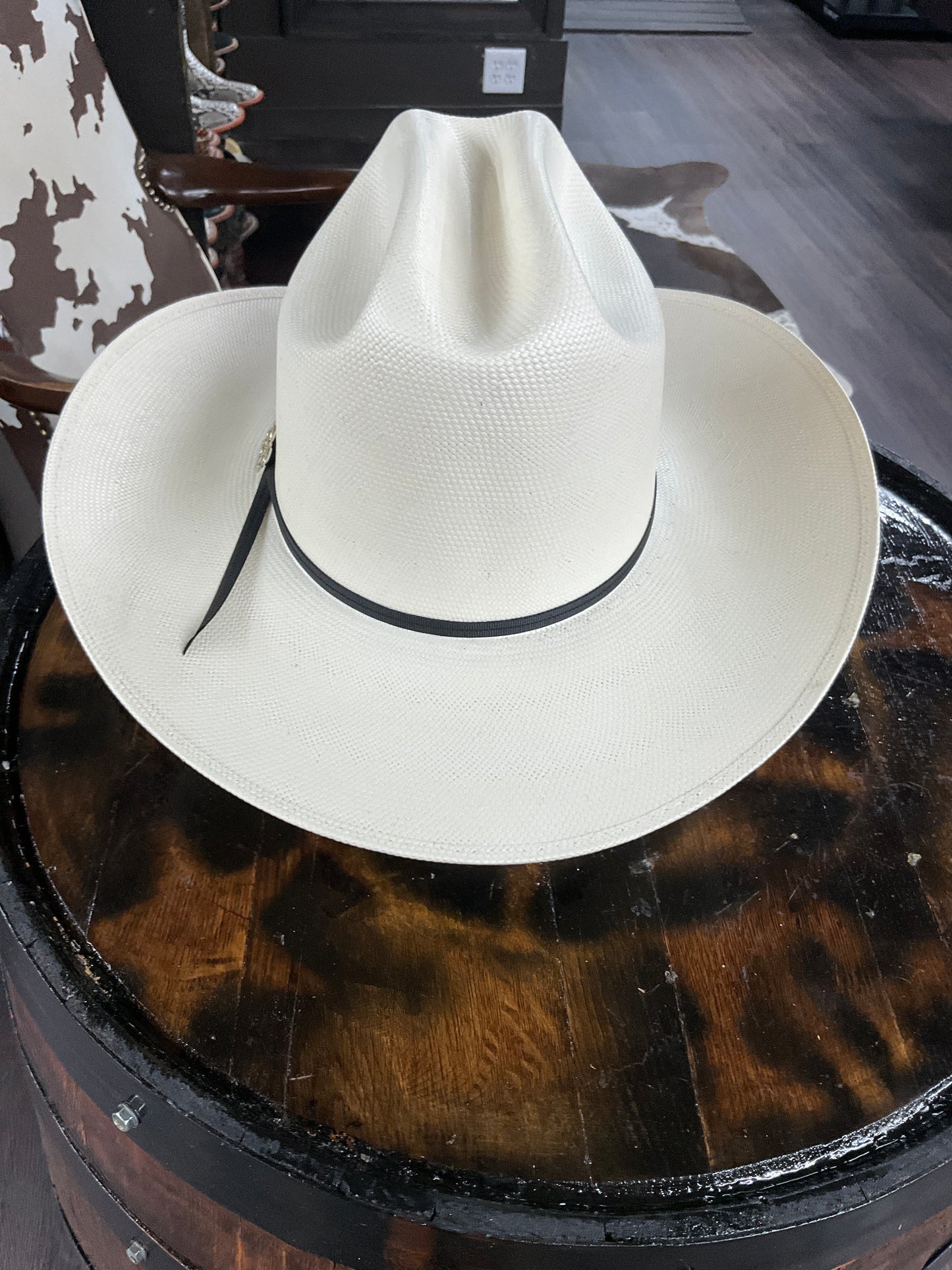 RDR HAT 50X S74 Brim 3 1/2”genuine shantung Panama natural ( sombrero 50x Ala 3 1/2”toquilla Liston Negra )