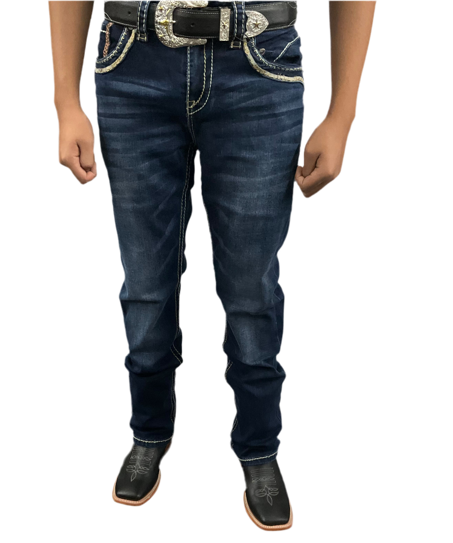 Montero Men’s Jean’s style MT-4637 dark blue ( doble costura ) modern boot