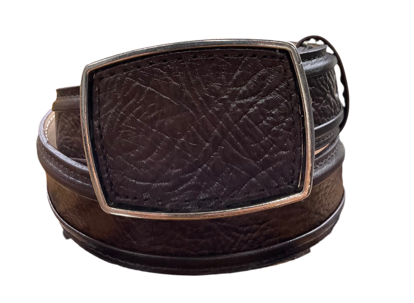 Men belt Brown buckle square ( cinto café obscuro liso hebilla cuadrada )