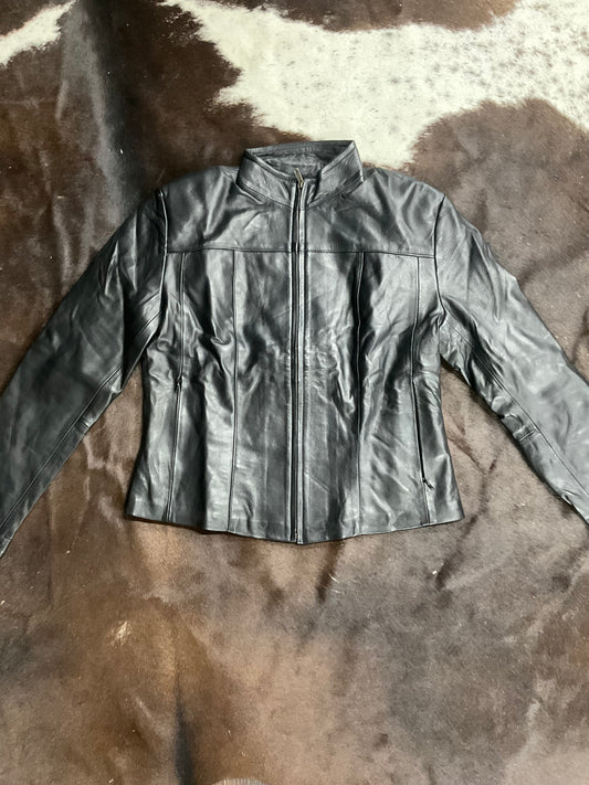 Lazo Women leather jacket black