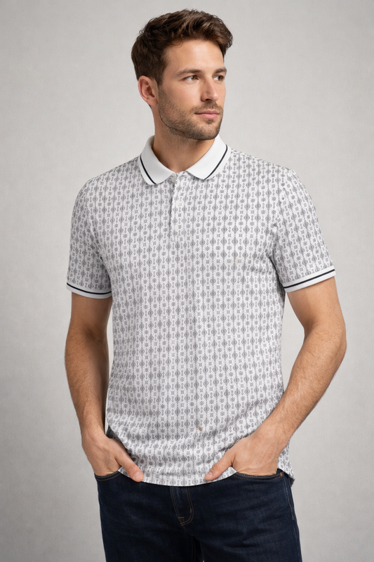 Lamasini Men Polo LAM28230 White Modern Fit