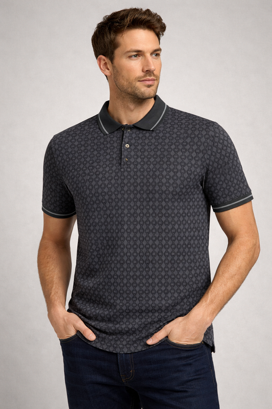 Lamasini Men Polo LAM28230 Black Modern Fit