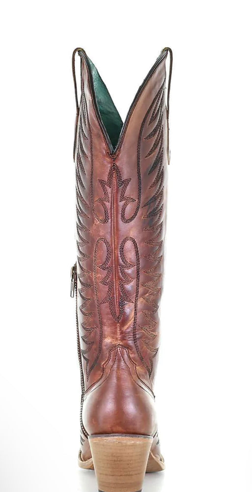Women’s Cognac Embroidery Tall Top Boot