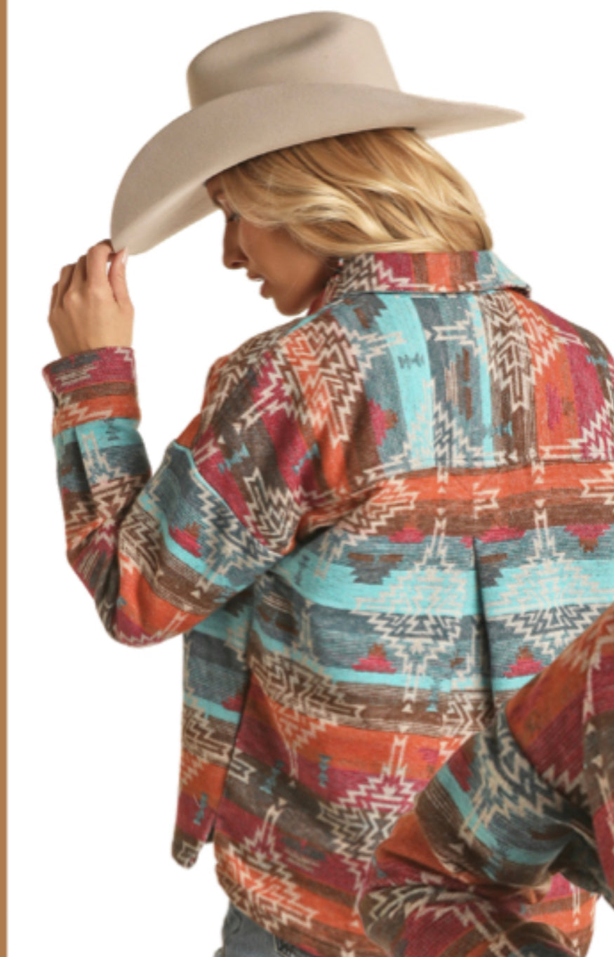 Rock & Roll Aztec Shirt Jacket