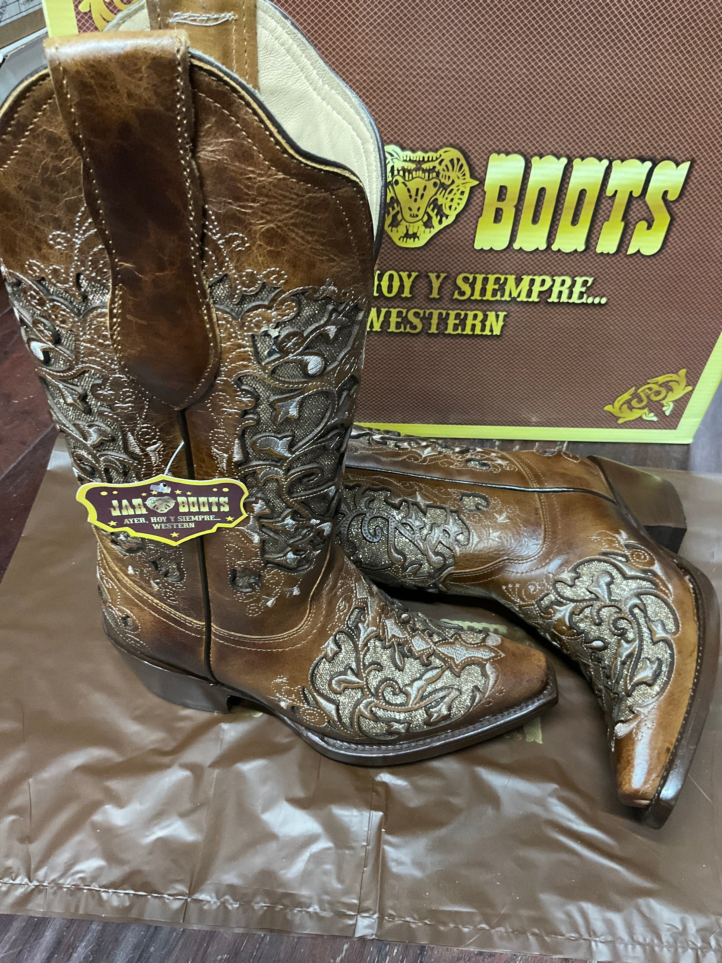 Bota de mujer Jar Boots Miel/Miel crater picuda